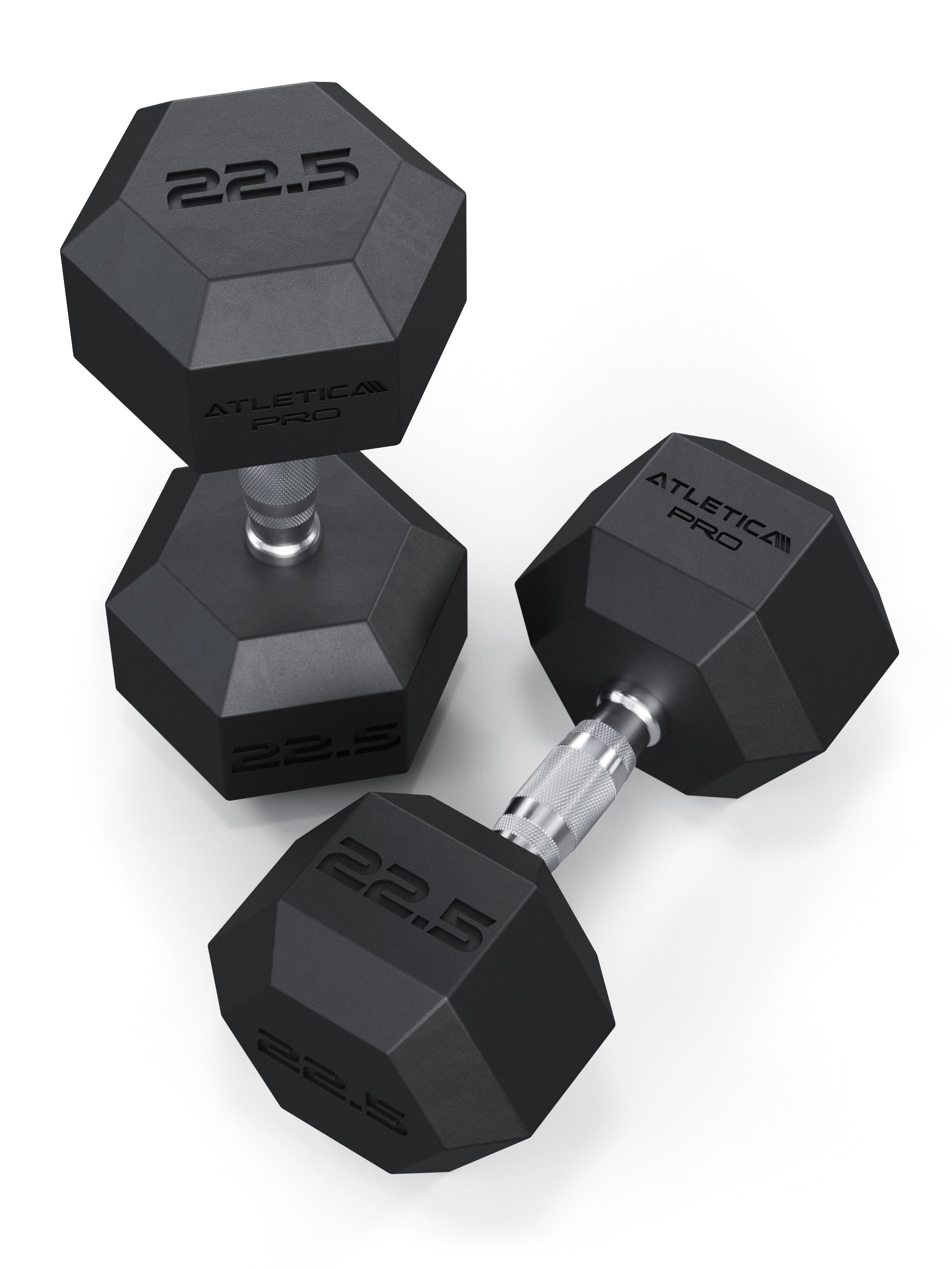 Atletica Hexagon Kurzhanteln PRO 22.5kg  Paar, mit CPU-Beschichtung