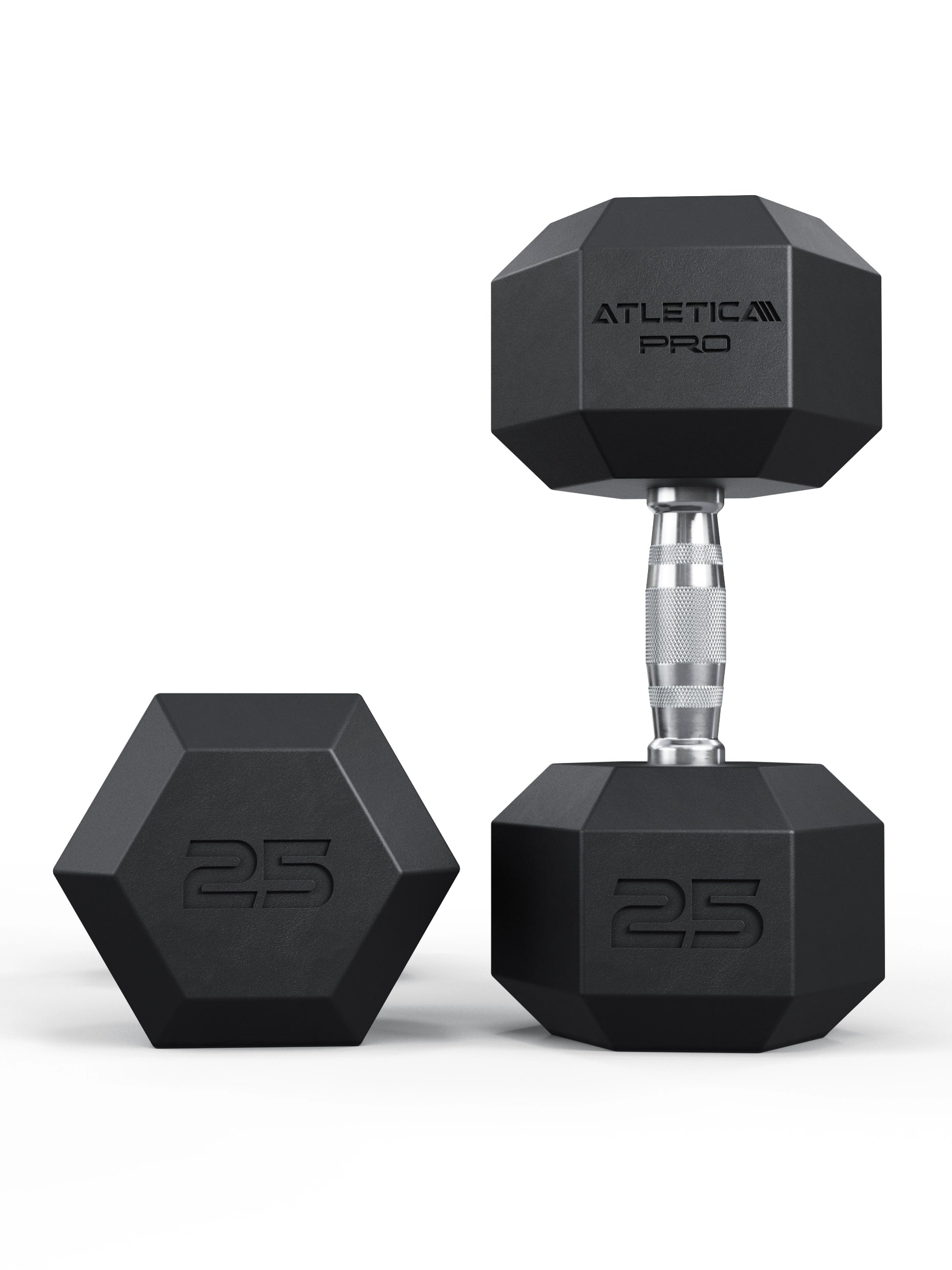 Hexagon Kurzhantel PRO 25 kg Paar von ATLETICA für Home Gym und Studio-Krafttraining