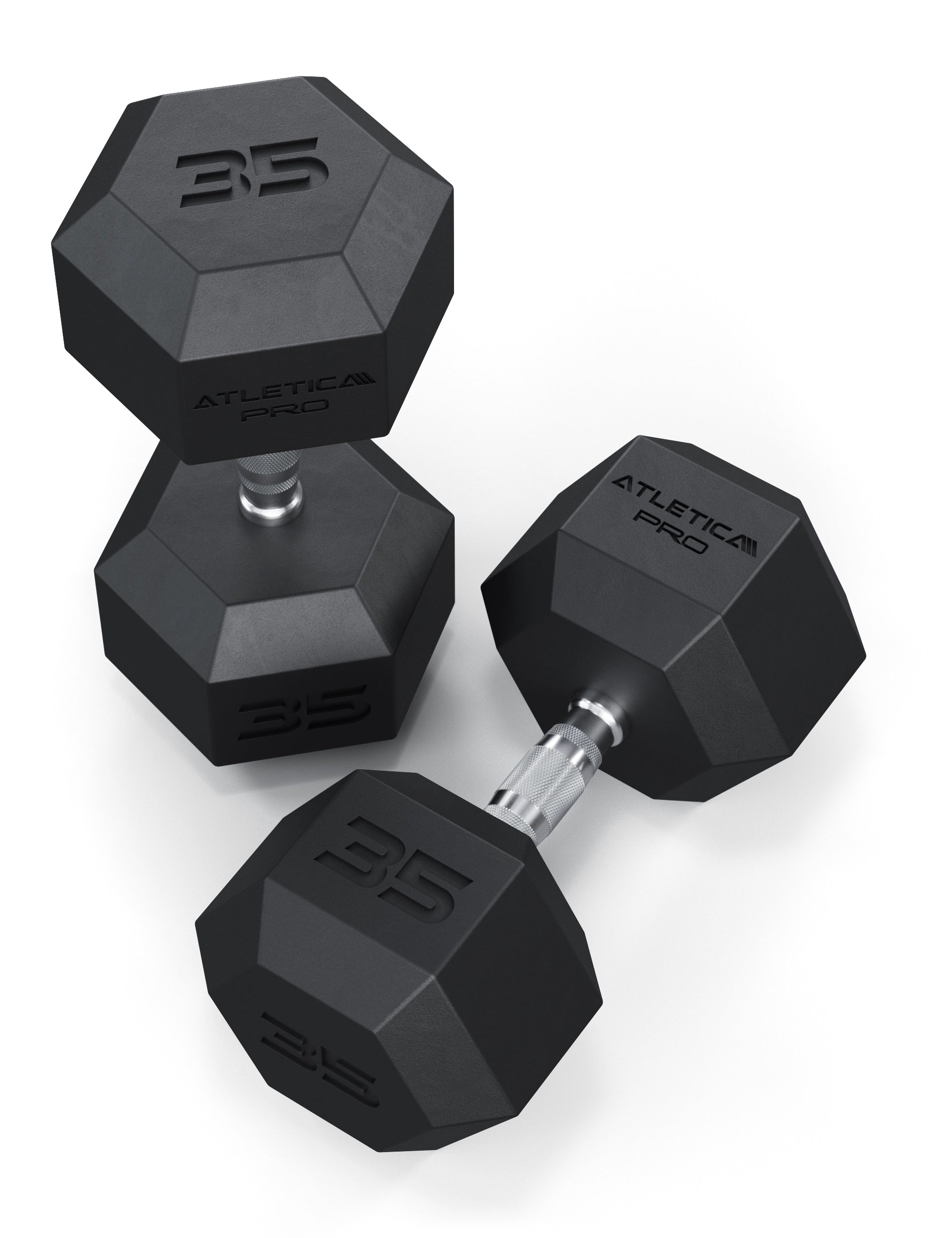 Atletica Hexagon Kurzhanteln PRO 35kg Paar, mit CPU-Beschichtung