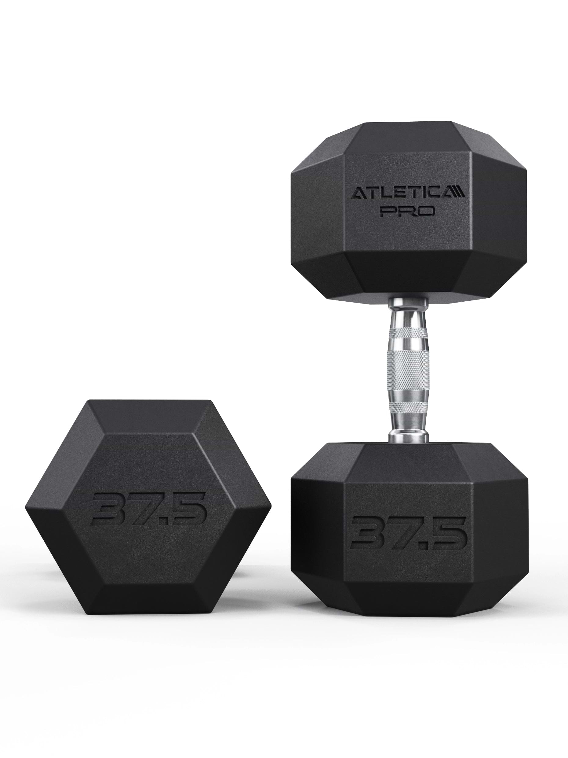 ATLETICA Hexagonhanteln PRO (Paar) | Polyurethan Hexagon Kurzhanteln | Dumbbells Pro - Gewichte mit bikonischem Griff mit Hartchrom Beschichtung | CNC gefräster Stahlkern | Paarweise von 2.5 bis 50kg,