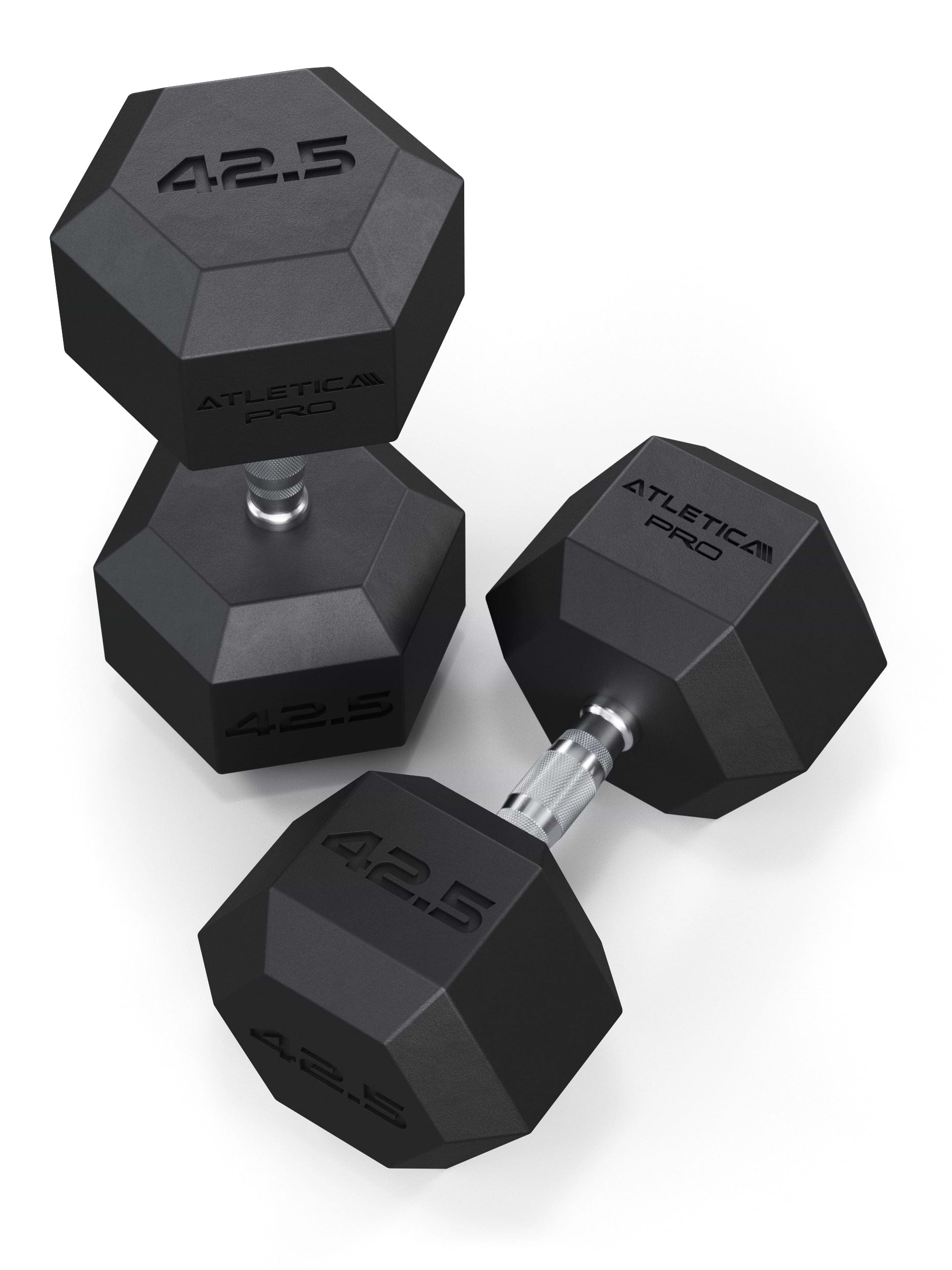 ATLETICA Hexagonhanteln PRO (Paar) | Polyurethan Hexagon Kurzhanteln | Dumbbells Pro - Gewichte mit bikonischem Griff mit Hartchrom Beschichtung | CNC gefräster Stahlkern | Paarweise von 2.5 bis 50kg,