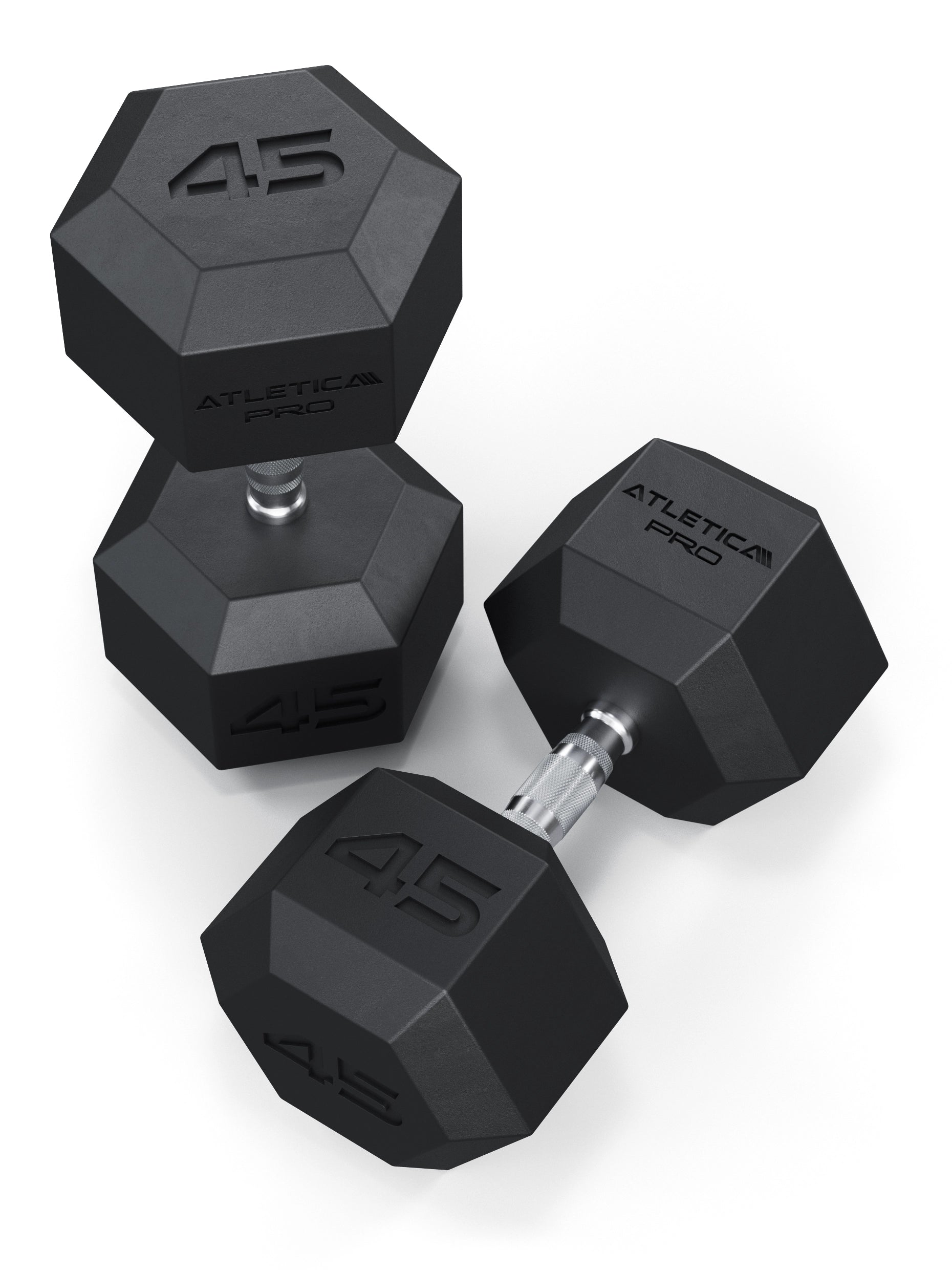 Atletica Hexagon Kurzhanteln PRO 45kg Paar, mit CPU-Beschichtung