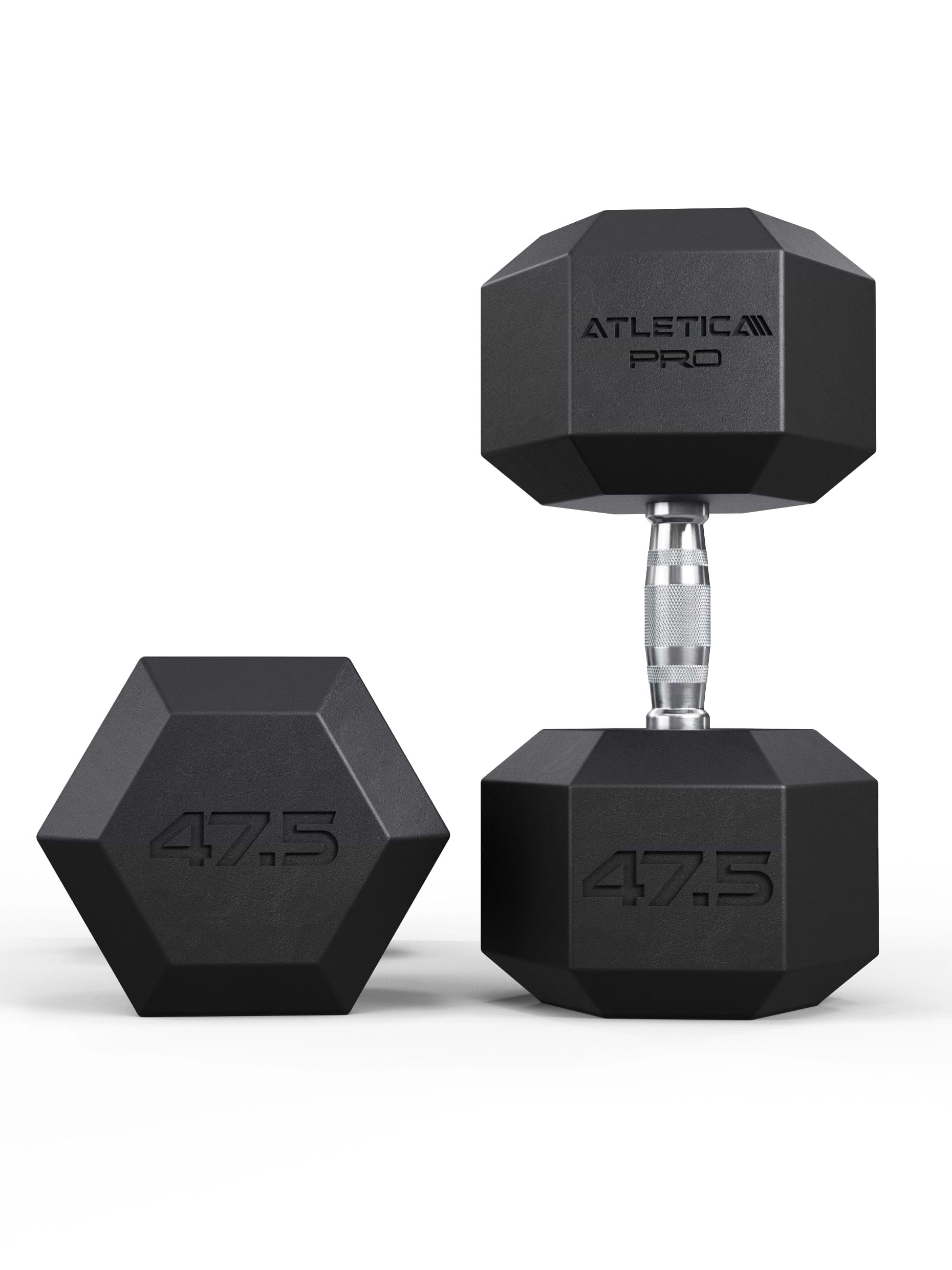 ATLETICA Hexagonhanteln PRO (Paar) | Polyurethan Hexagon Kurzhanteln | Dumbbells Pro - Gewichte mit bikonischem Griff mit Hartchrom Beschichtung | CNC gefräster Stahlkern | Paarweise von 2.5 bis 50kg,