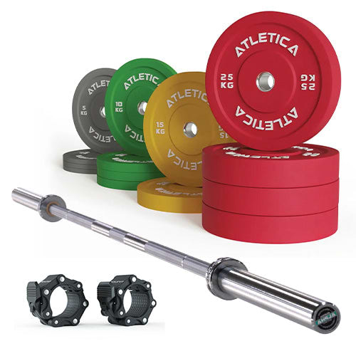 Langhantel Setl Alpha I Color Bumper Plates 190kg I Pro Verschlüsse