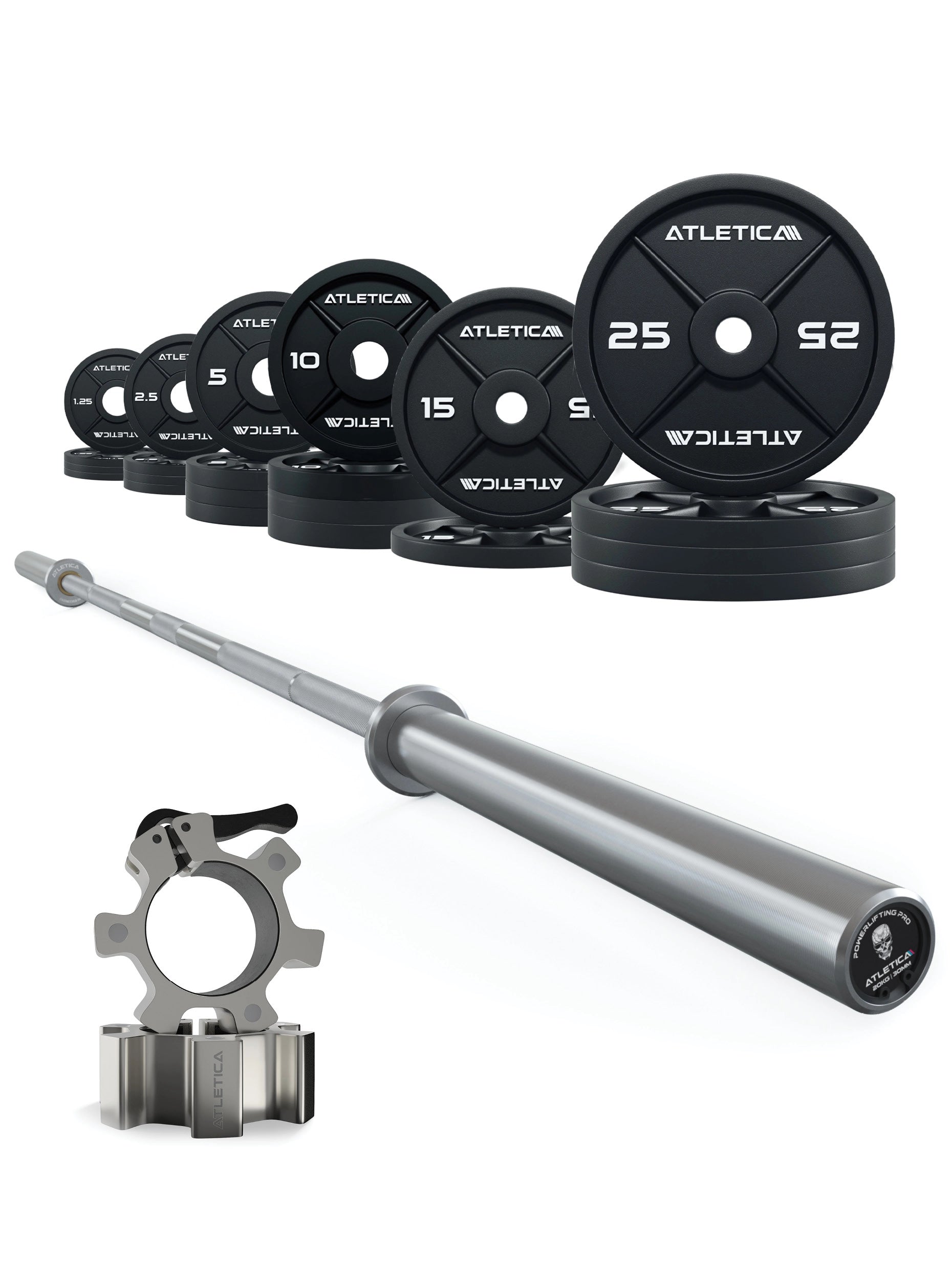 Beta Chrome Langhantel Set mit Verschlüssen