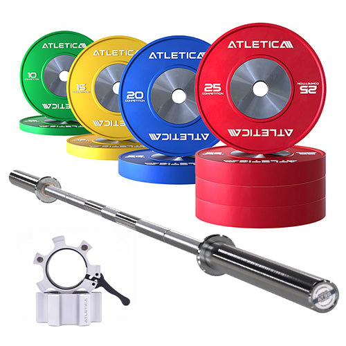 Langhantel Set Beta Chrome I Competition Plates 190kg I Aluminiumverschlüsse weiß