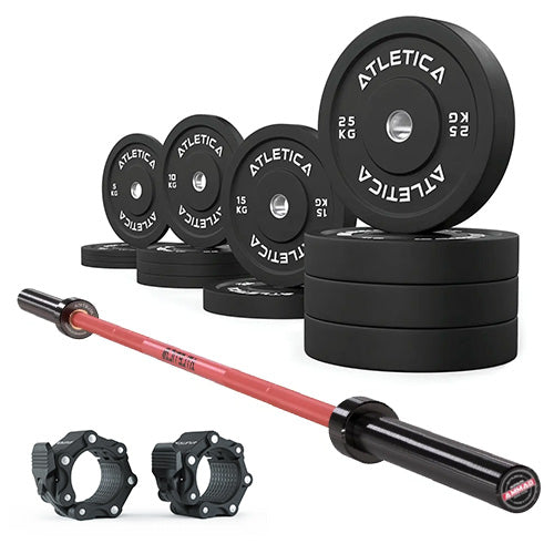 Langhantel Gamma I Aluminiumverschlüsse I Bumper Plate Set 190kg