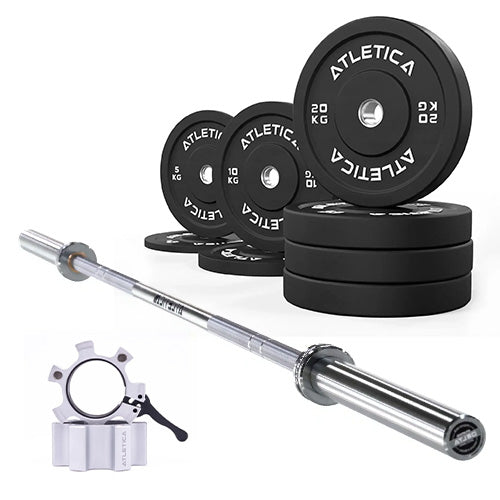 Set Delta Chrome + Bumper Plates 110 kg