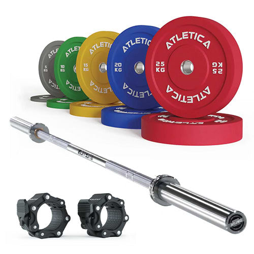 Langhantel Delta Chrome | Color Bumper Plates 150kg | Pro Verschlüsse