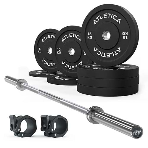 Set Inox + Bumper Plates 90kg