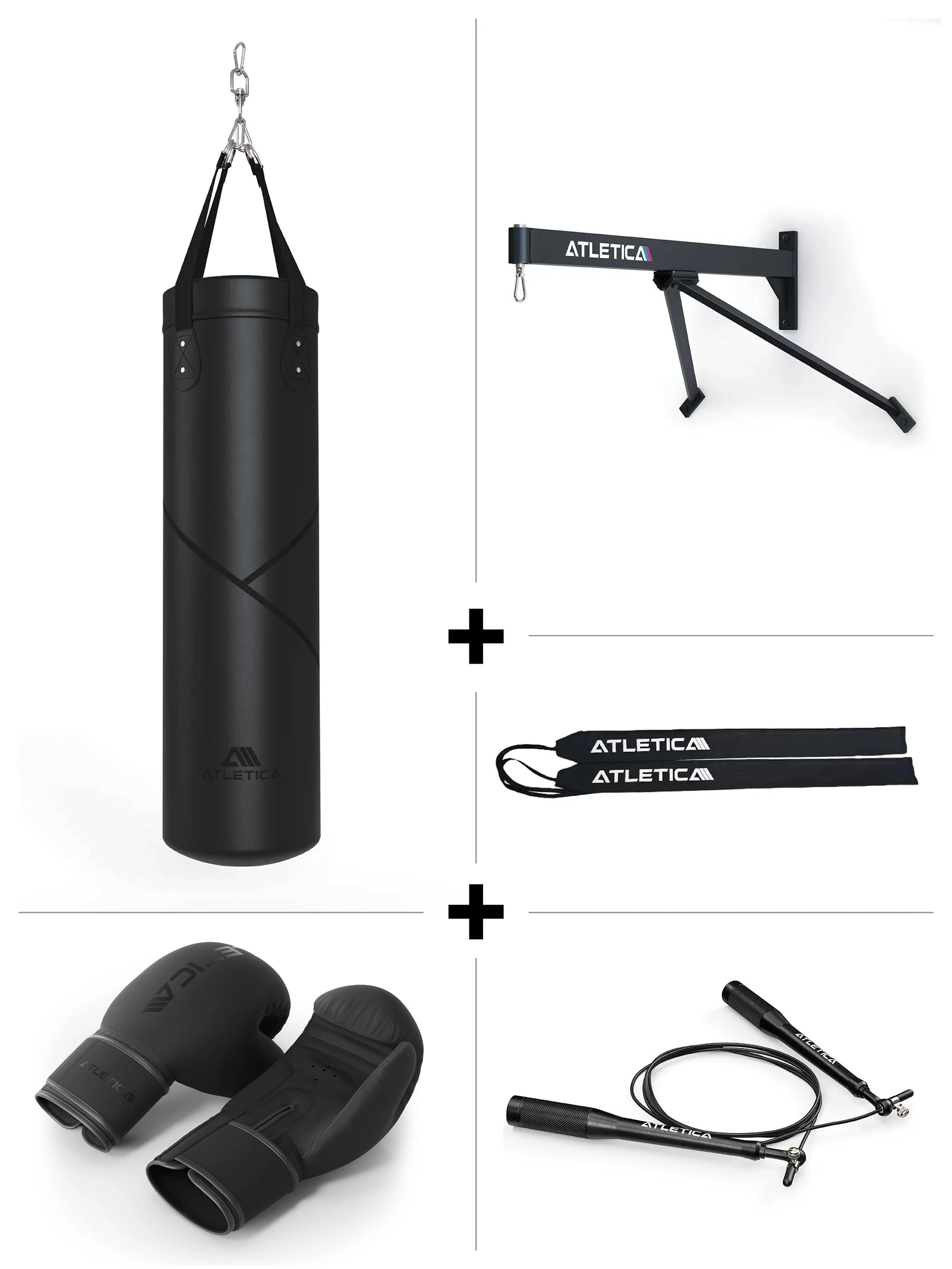 Box Training Set: Boxsack mit Gurt Wandhalterung | Bandagen | Speed Rope Springseil