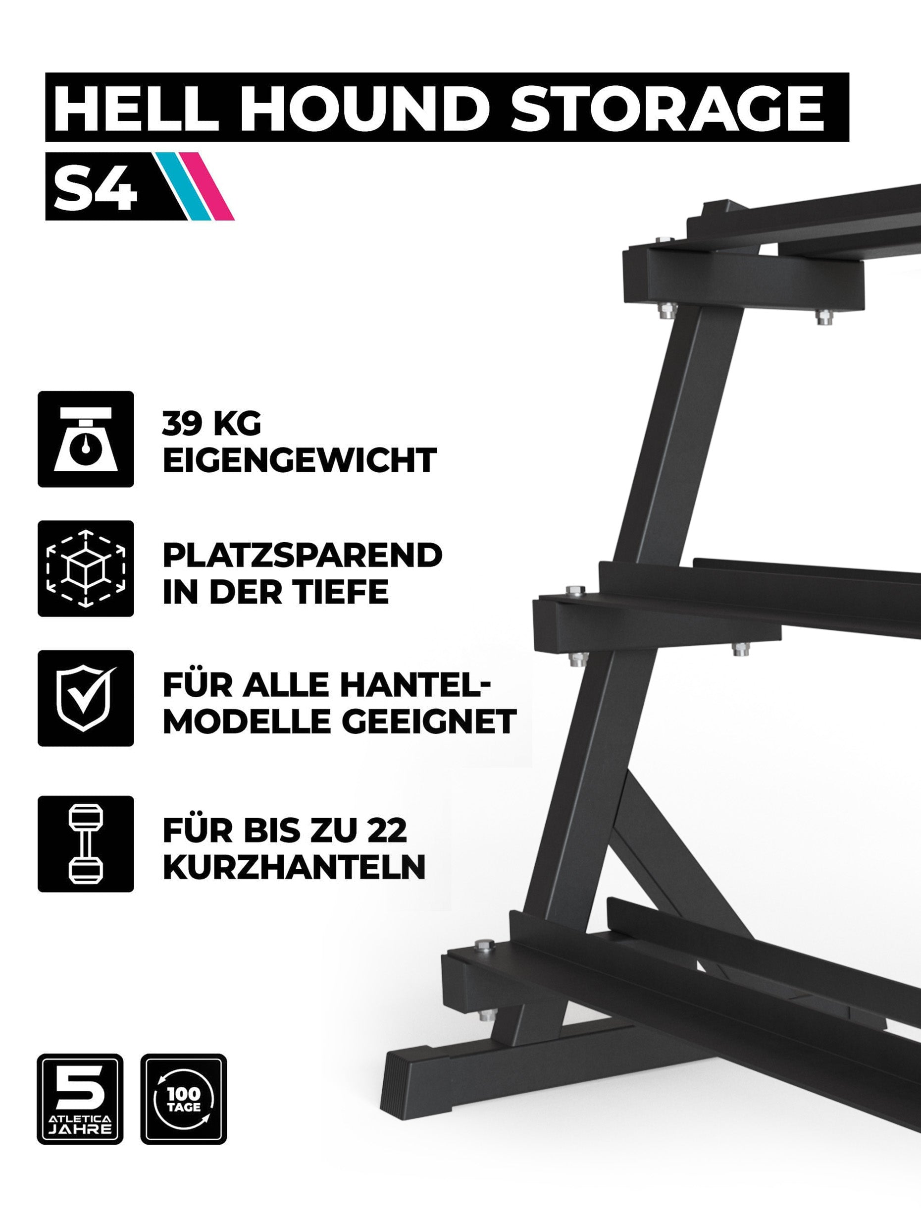 Kurzhantelablage HellHound Gewichtsablage | Bis 650 kg belastbar 