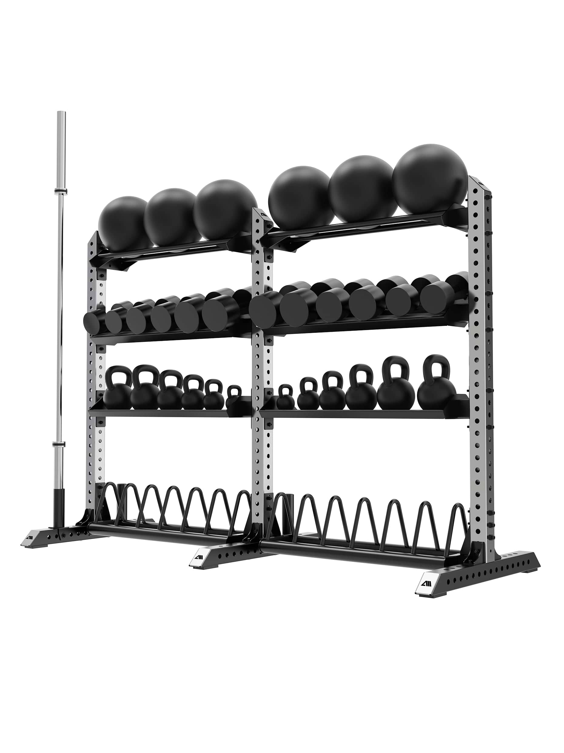 Aufbewahrung für Wallballs, Kettlebells, Kurzhanteln und Langhanteln