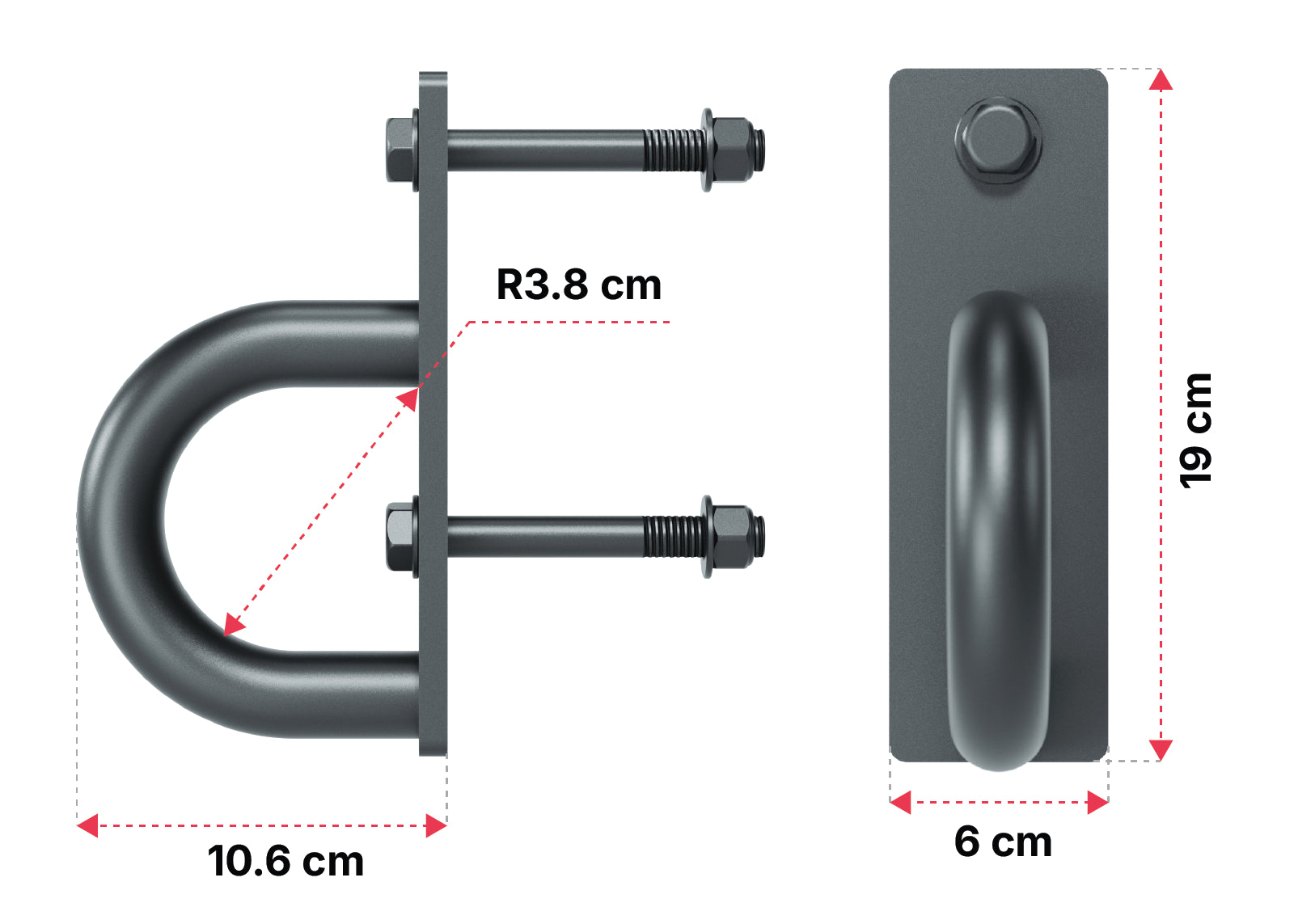 Battle Rope Holder: Dimensionen