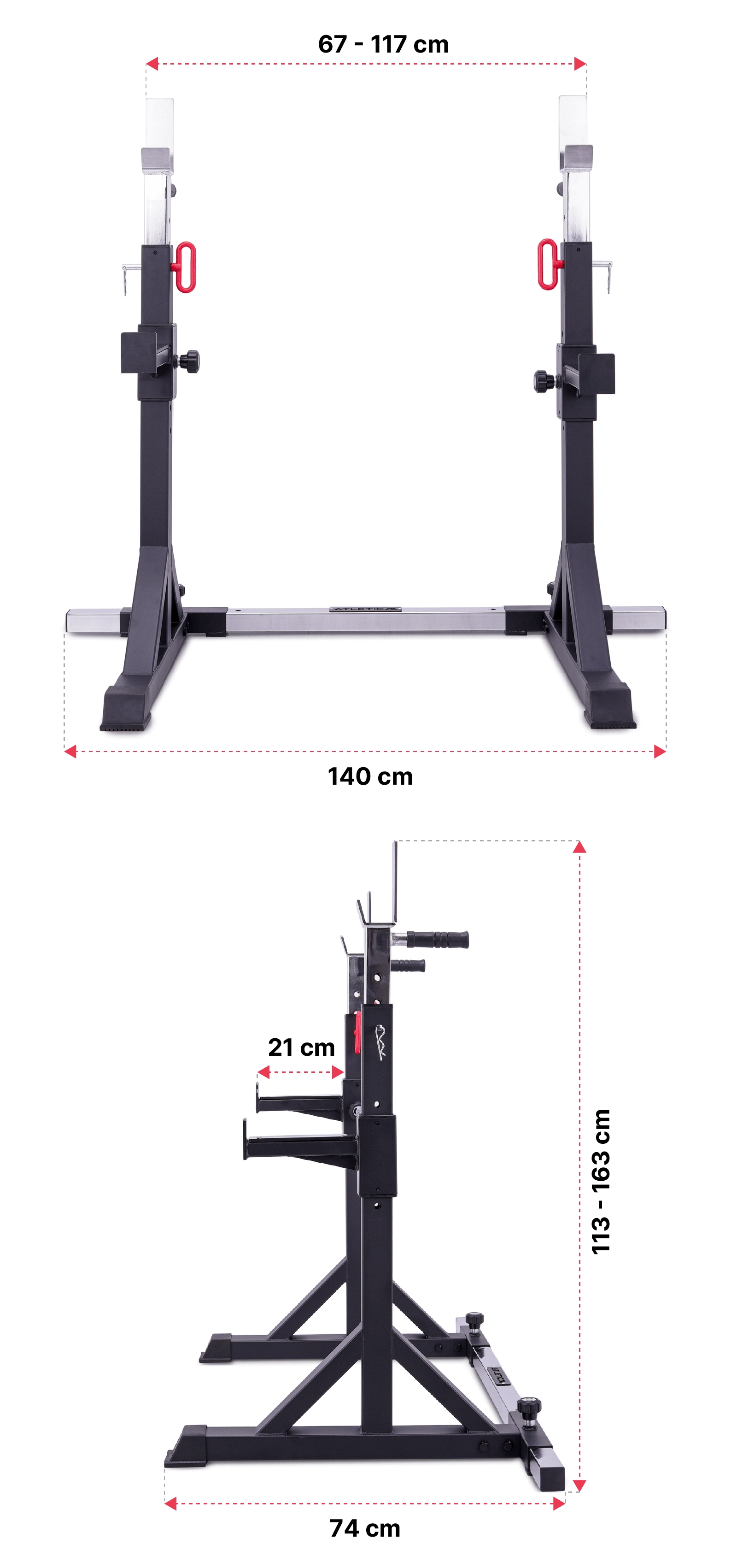 Free Stands Squat Rack: Dimensionen