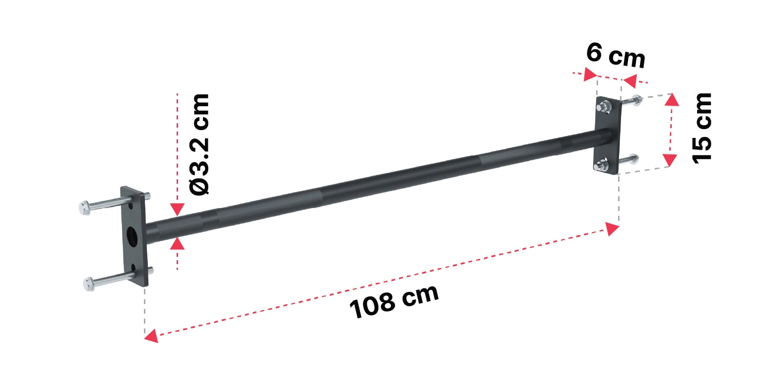 R8 Outdoor Monkey Bar: Dimensionen