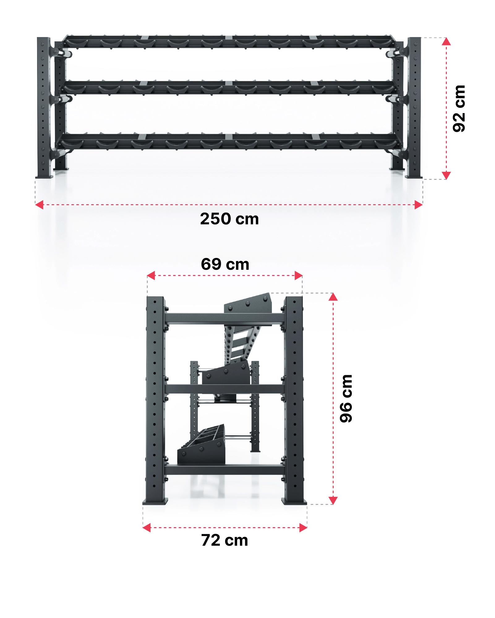 Mammoth Ablage für Kurzhanteln: Dimensionen