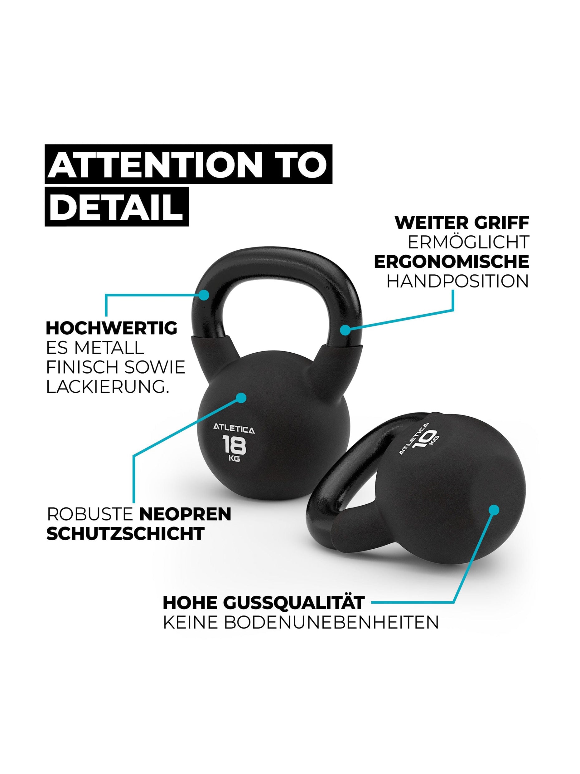 Kettlebells | TÜV geprüft auf Schadstoffe, 