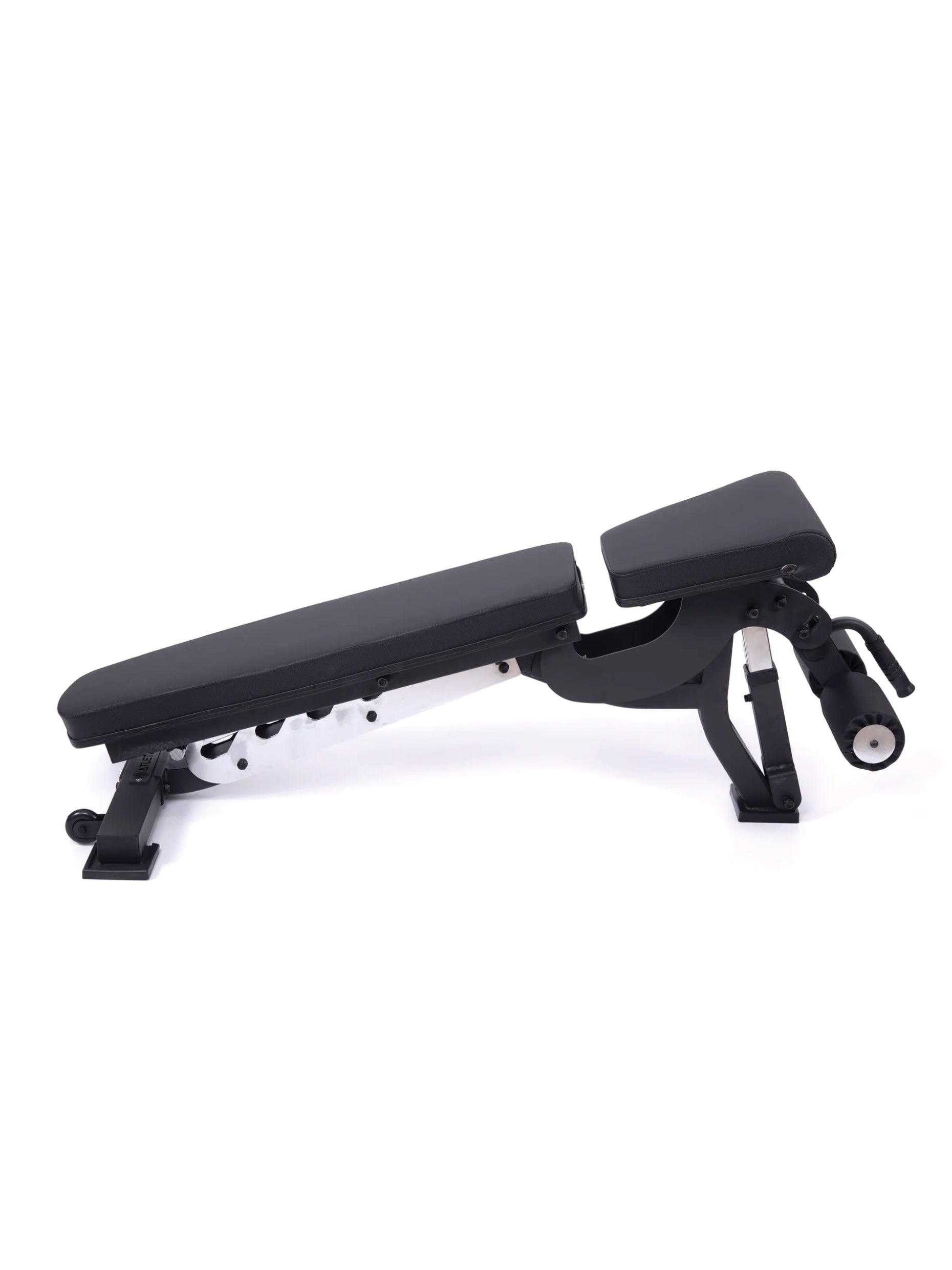 negativ verstellbare Hantelbank B6, mit 90° Winkel, mit Fussblocker für Situps, in schwarz, für Fitnesstraining mit Kurzhanteln und Langhanteln, 