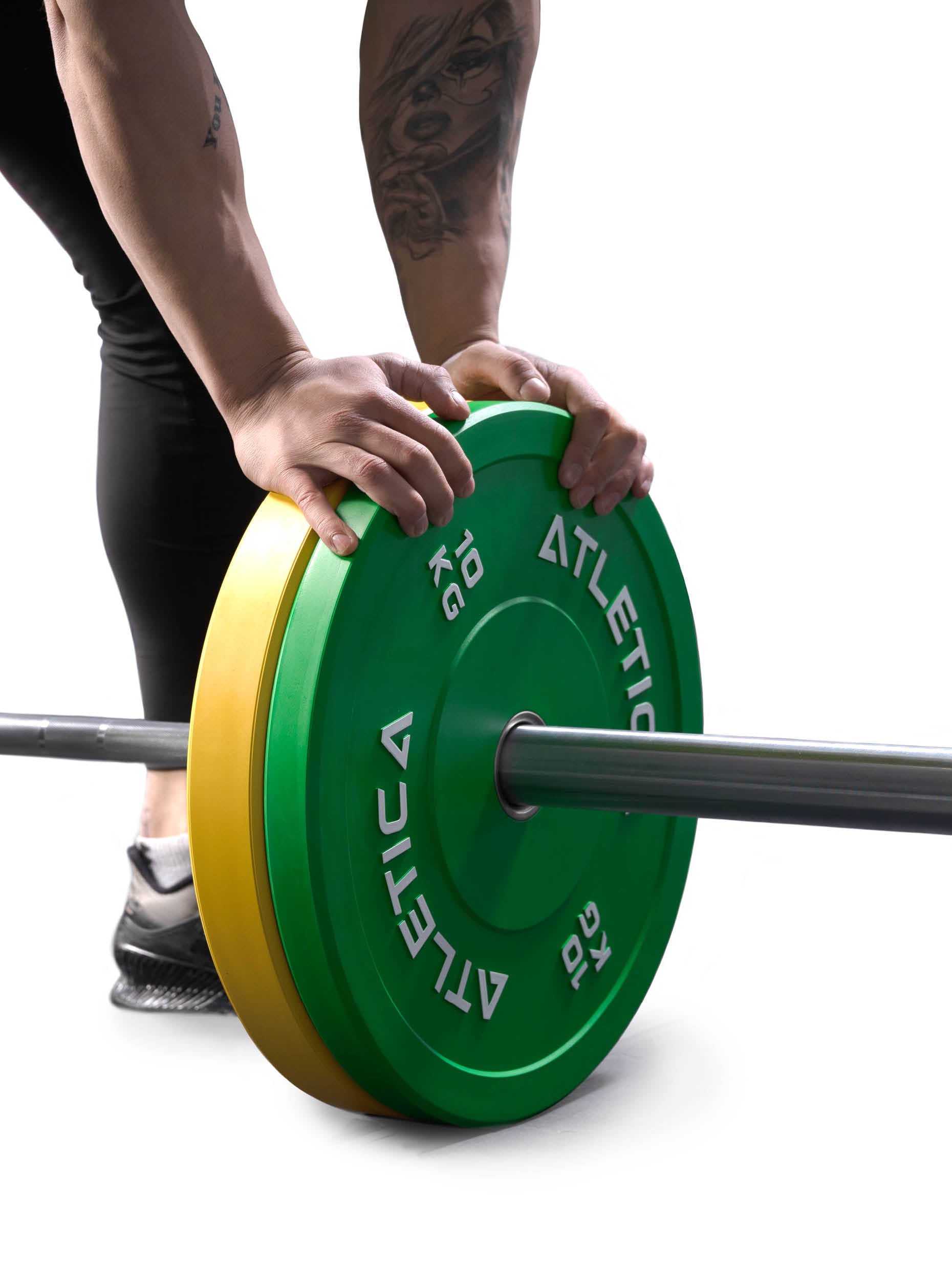 Gewichte: Color Bumper Plates Paarweise | Farbige und geräusch- sowie stoßdämpfende Vollgummi-Ummantelung | Robust & langlebig | Ø 50 mm Edelstahlring   