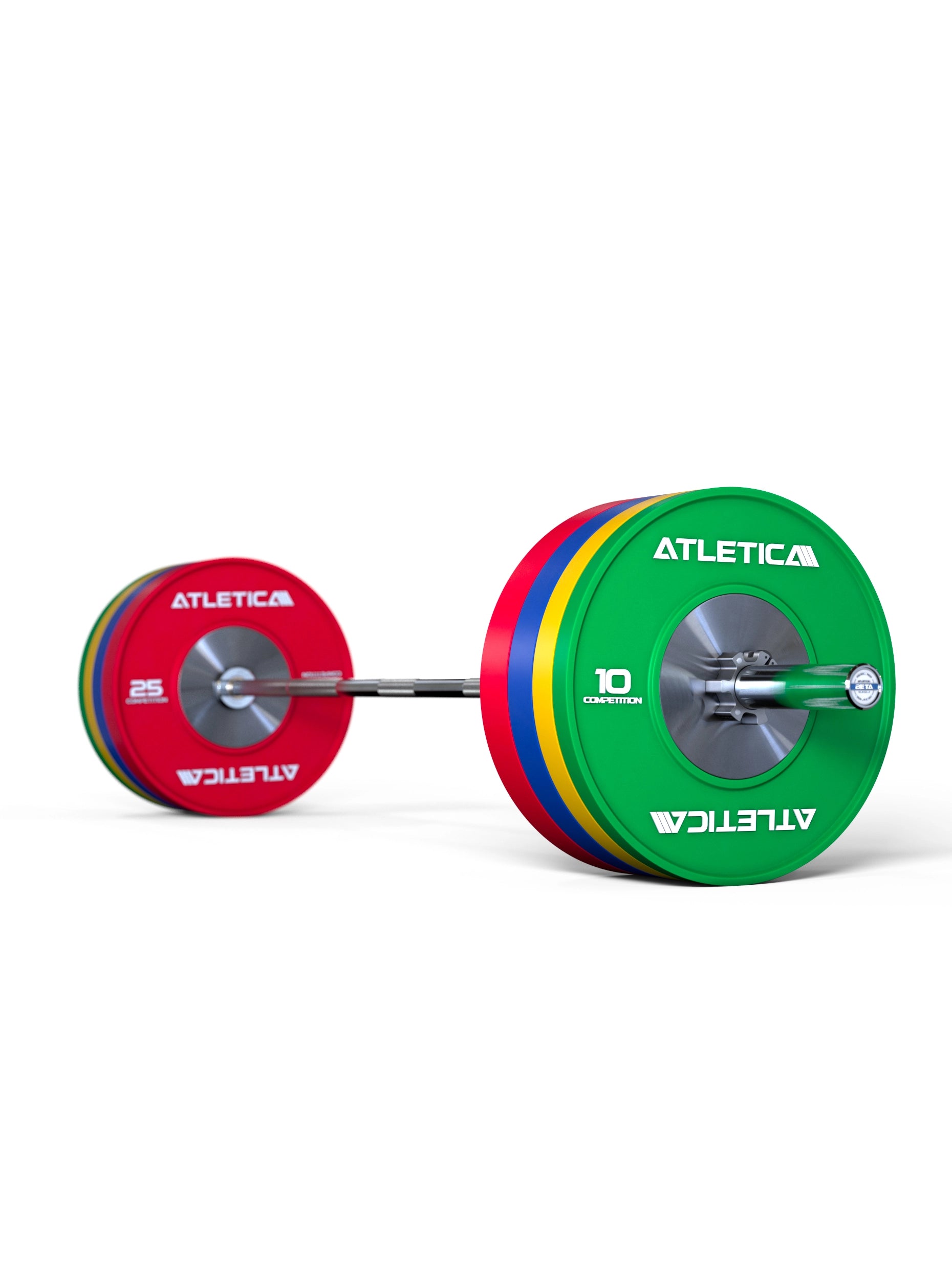 Hantelstangen: Langhantel Beta Powerlifting Langhantel, Entfessele Dein Powerlifting-Potential | 20kg | IPF-Markierung | Chrome / Military Green | 1200kg Belastbarkeit 