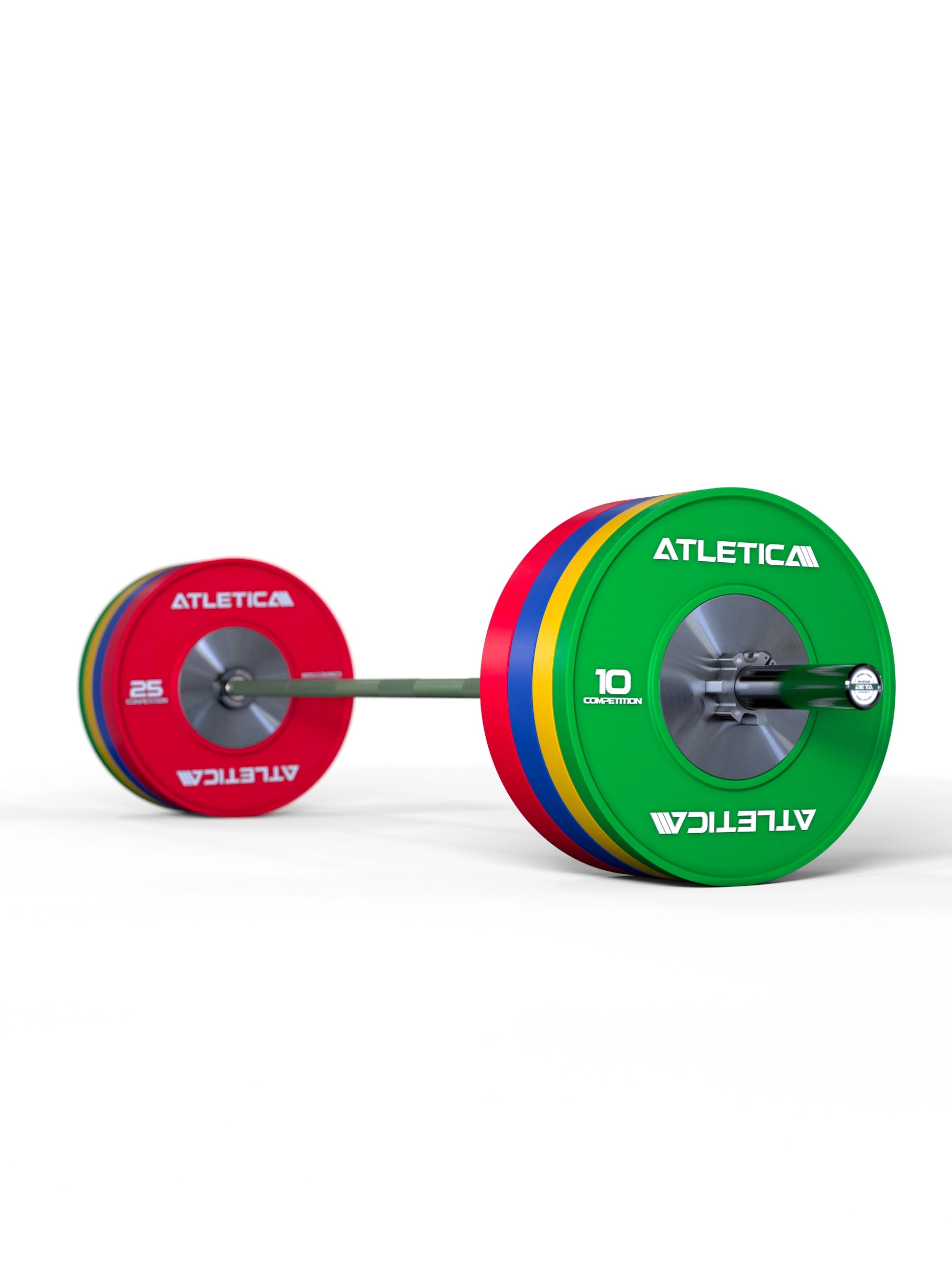 Hantelstangen: Langhantel Beta Powerlifting Langhantel, Entfessele Dein Powerlifting-Potential | 20kg | IPF-Markierung | Chrome / Military Green | 1200kg Belastbarkeit 