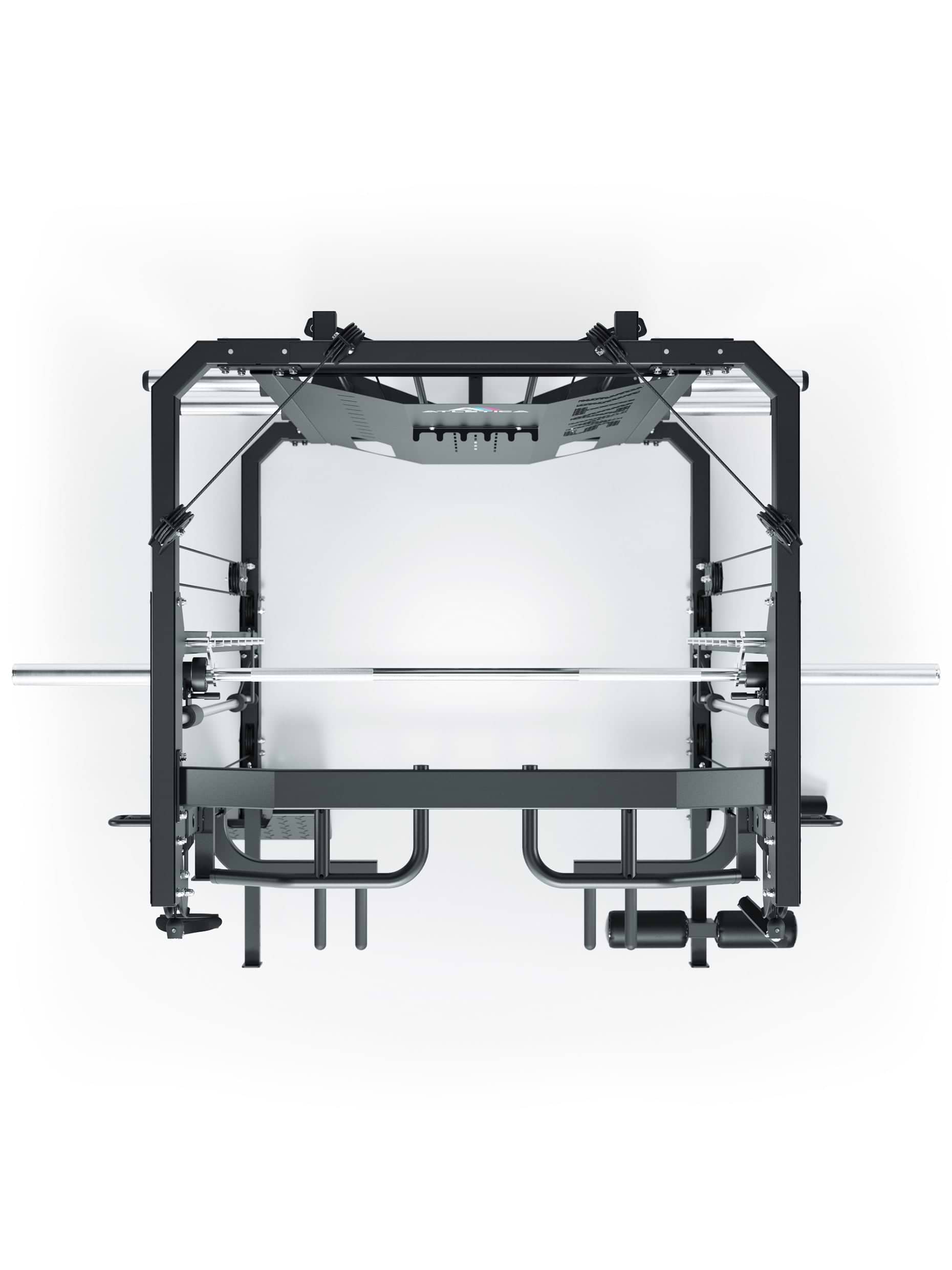 All-in-one-Kraftstation mit 226 cm Höhe | Power Rack, Smith Machine, Dualer Kabelzug