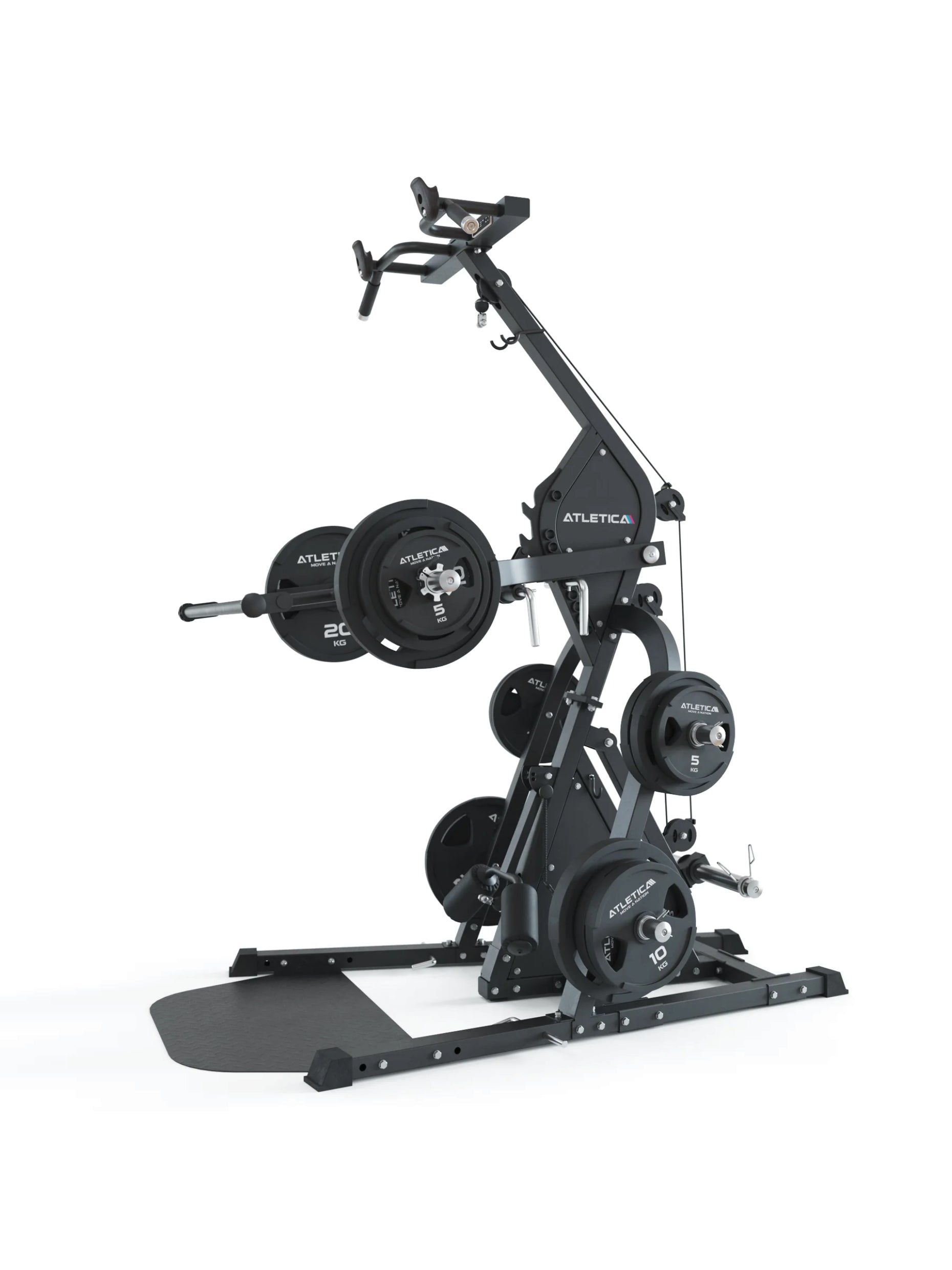 Kabelzugstation Triton, Multigym Triplex Station, Ganzkörpertraining auf kompakten Raum, Latzugstation mit Klimmzugstange, Hebelarme, verstellbare Einstellungen 