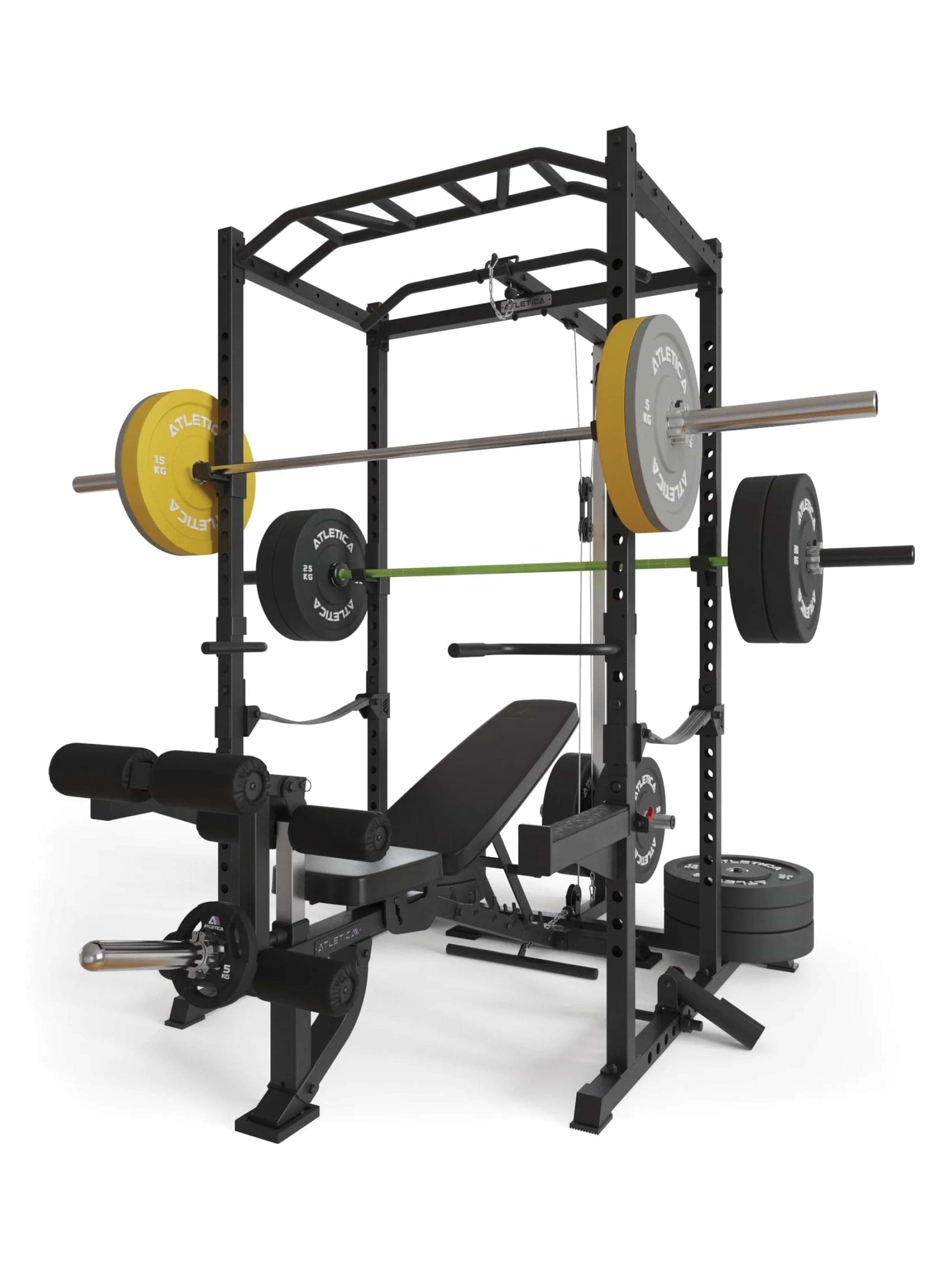 Power Rack mit Vollausstattung R5 Serie, inkl. Latzug, Pull-Up, Dip Bar, Safeties, J-Hooks, Weight-Pins,