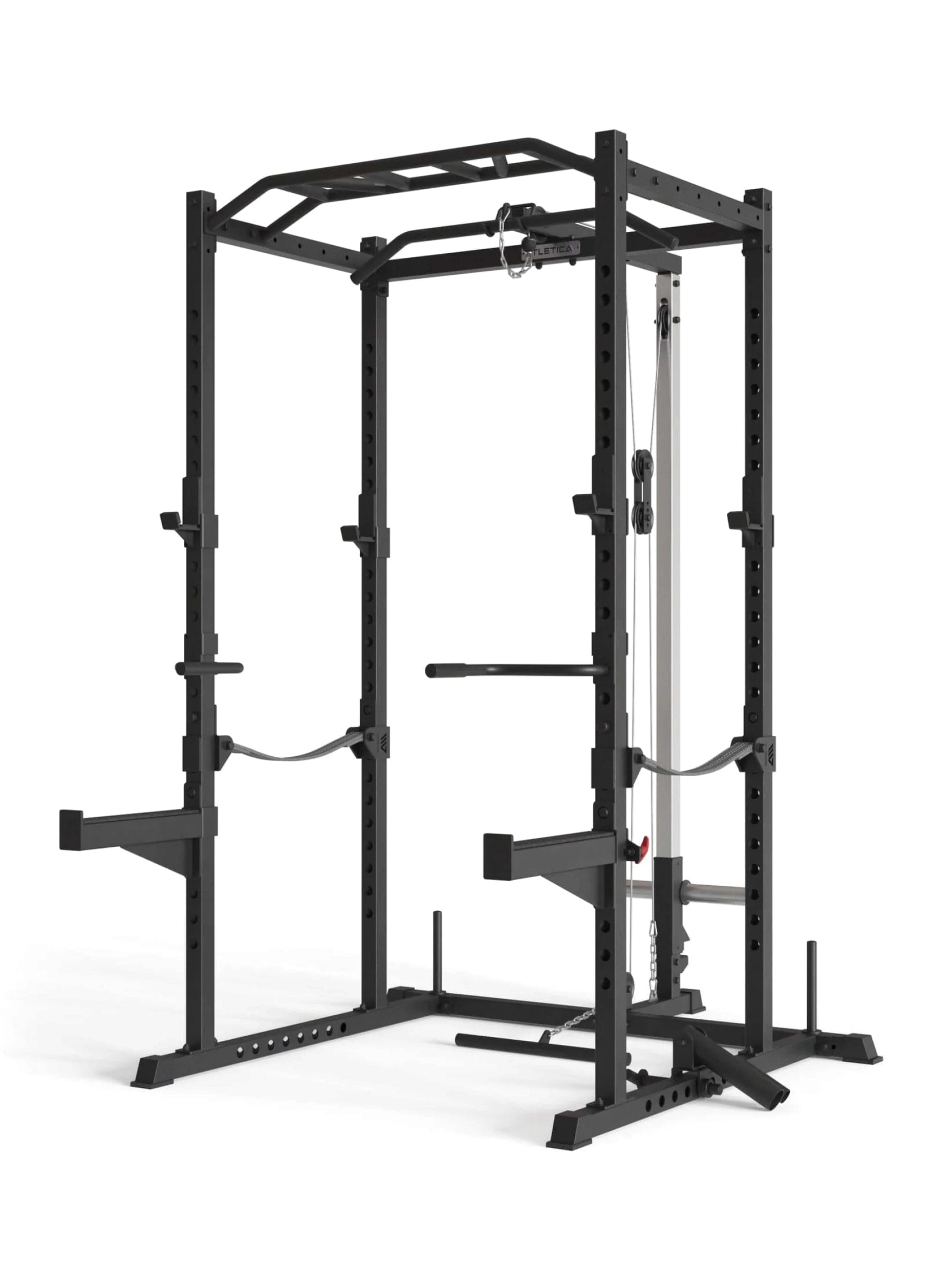 Power Rack mit Vollausstattung R5 Combat, inkl. Latzug, Pull-Up, Dip Bar, Safeties, J-Hooks, Weight-Pins,