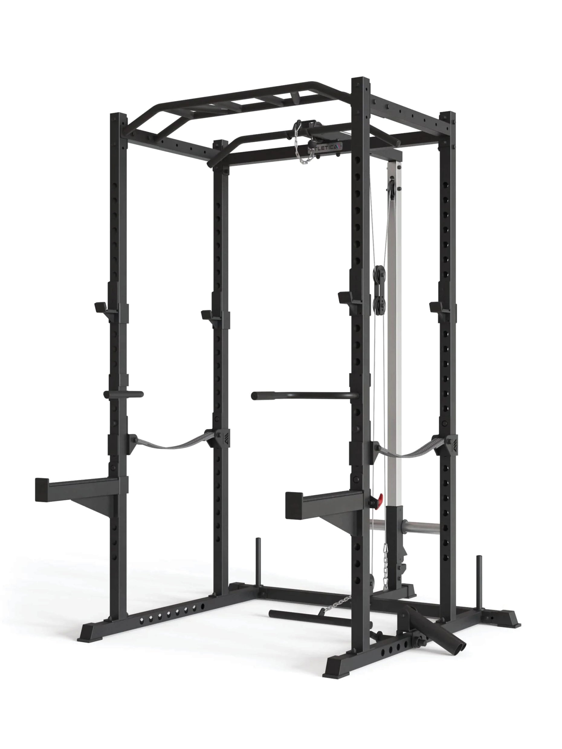 Power Rack mit Vollausstattung R5 Combat,  inkl. Latzug, Pull-Up, Dip Bar, Safeties, J-Hooks, Weight-Pins, 