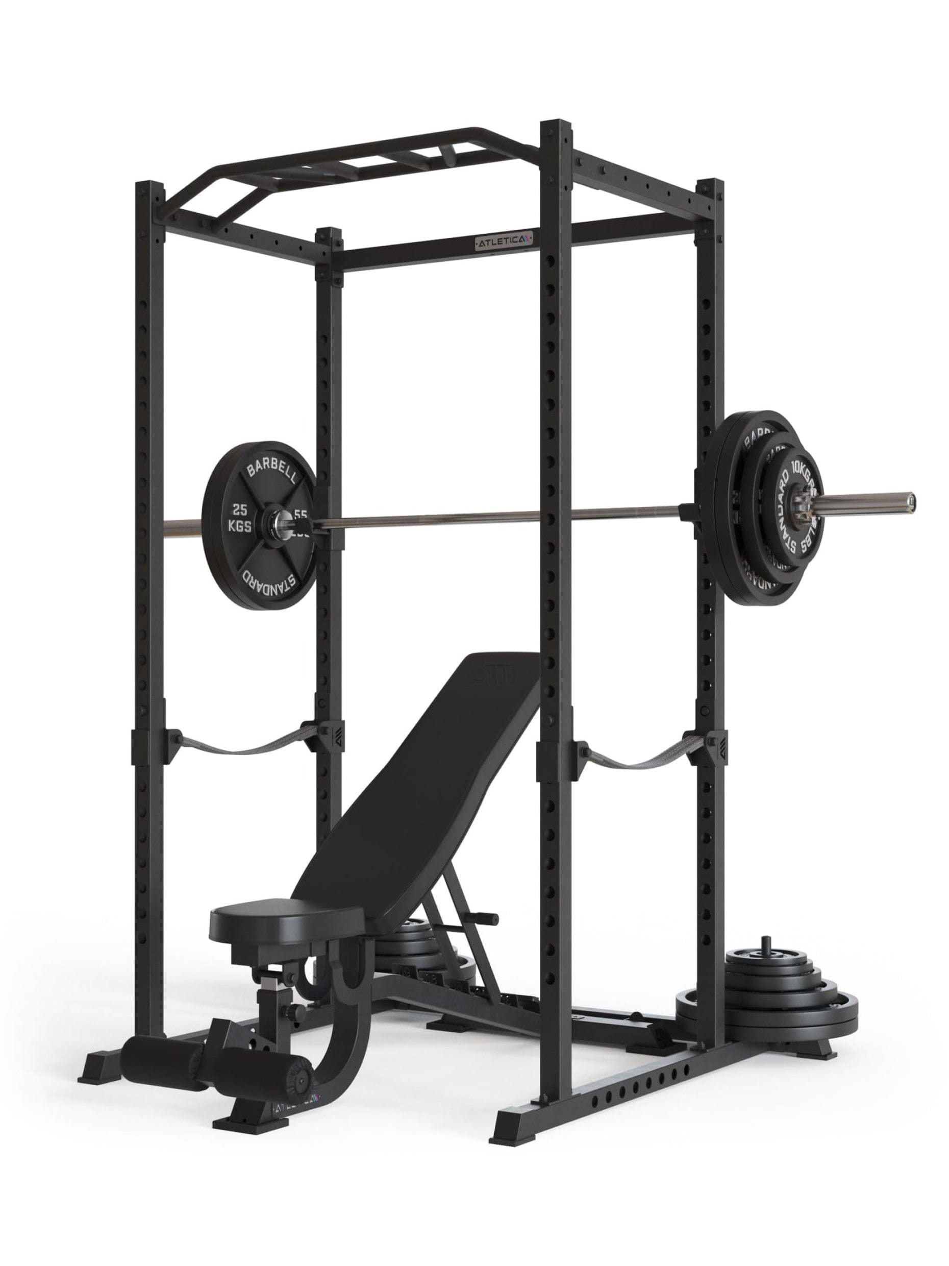 Power Rack R5 Base Käfig: Basiskäfig für Grundübungen, Multi-Grip Pull-Up Bar, Pin-and-Pipe-Safeties, J-Hooks und Gewichts-Pins, ideal für Fitnesstraining mit Hantelbank und Gewichten,
