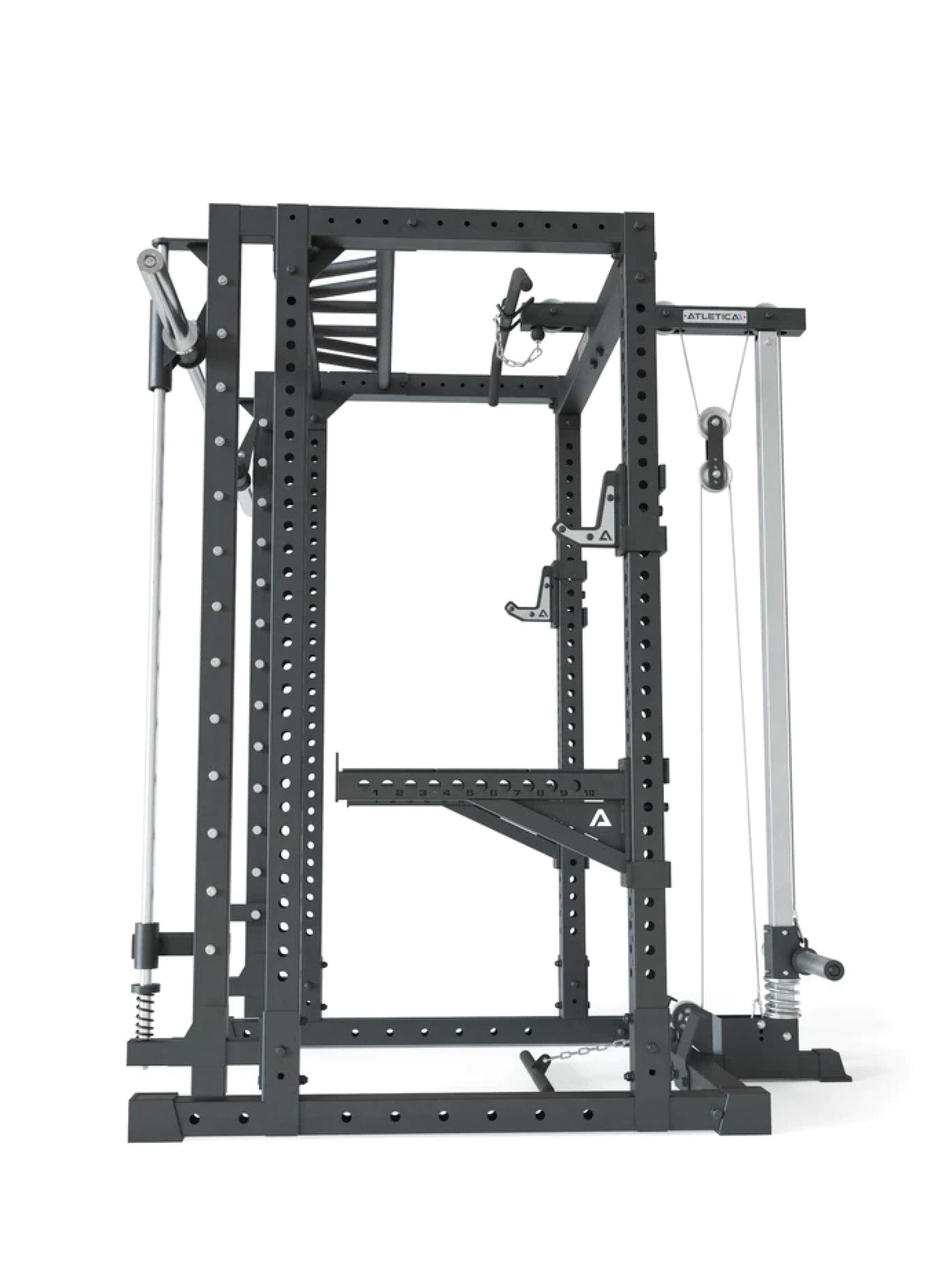 Power Rack R7-Forge: Smith kann optional vor oder hinter dem Rack angebracht werden,