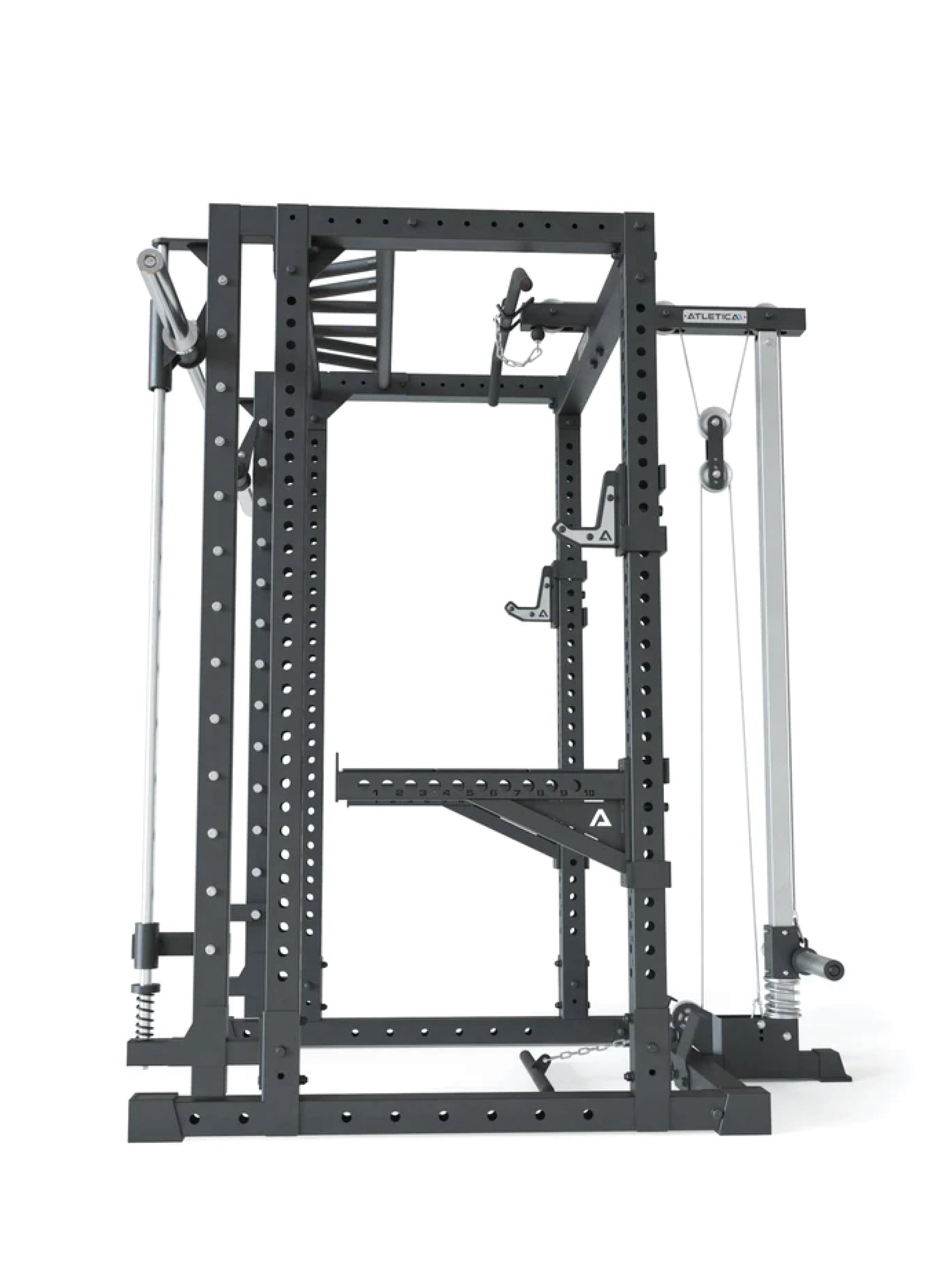 Power Rack R7-Forge: Smith kann optional vor oder hinter dem Rack angebracht werden, 
