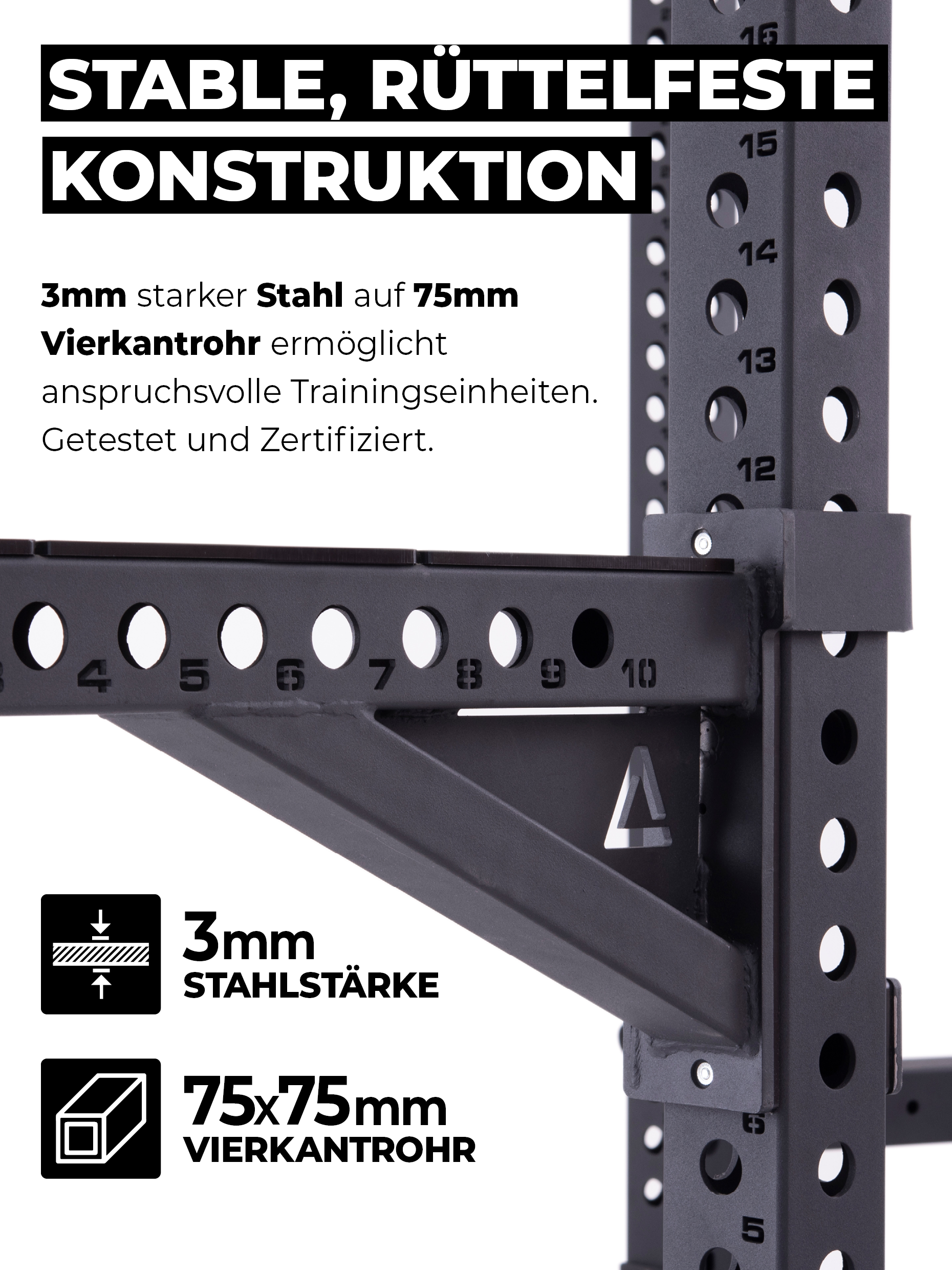 Full Power Rack R8 Bradley | Modular ausbaubar mit Multipressen und Jammer Armen, 