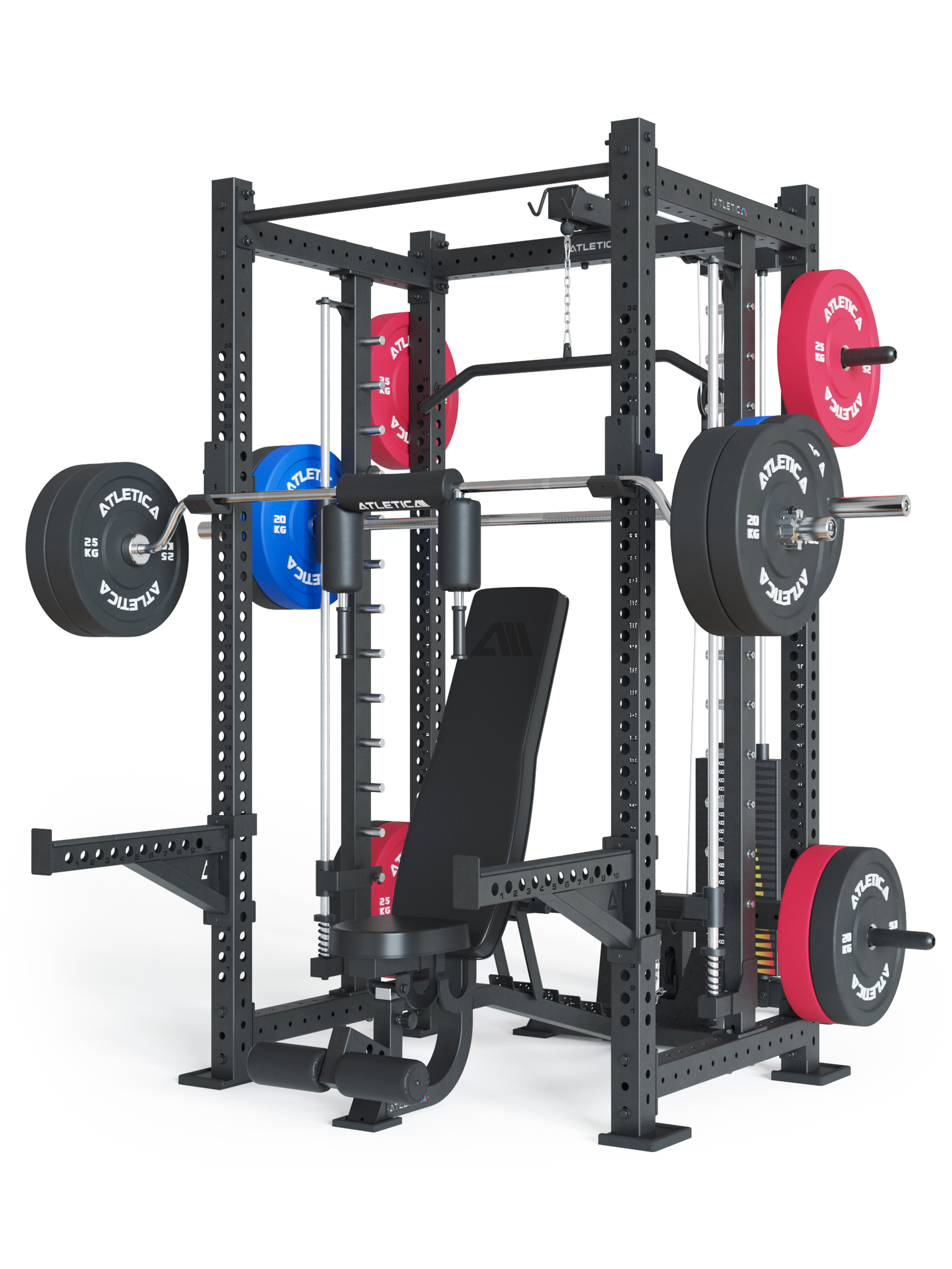 Power Rack R8 SPECTRE Medium mit Hantelbank und Gewichten  