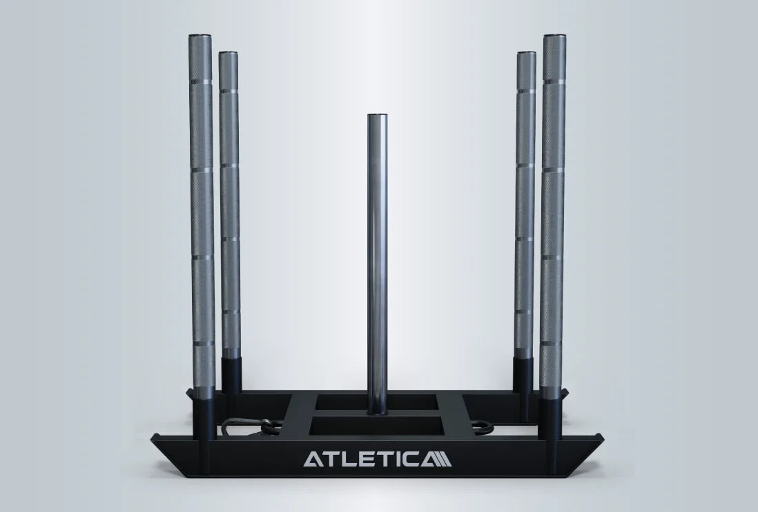 HRX Power Sled von Atletica mit robustem Stahlrahmen mit vier Griffstangen