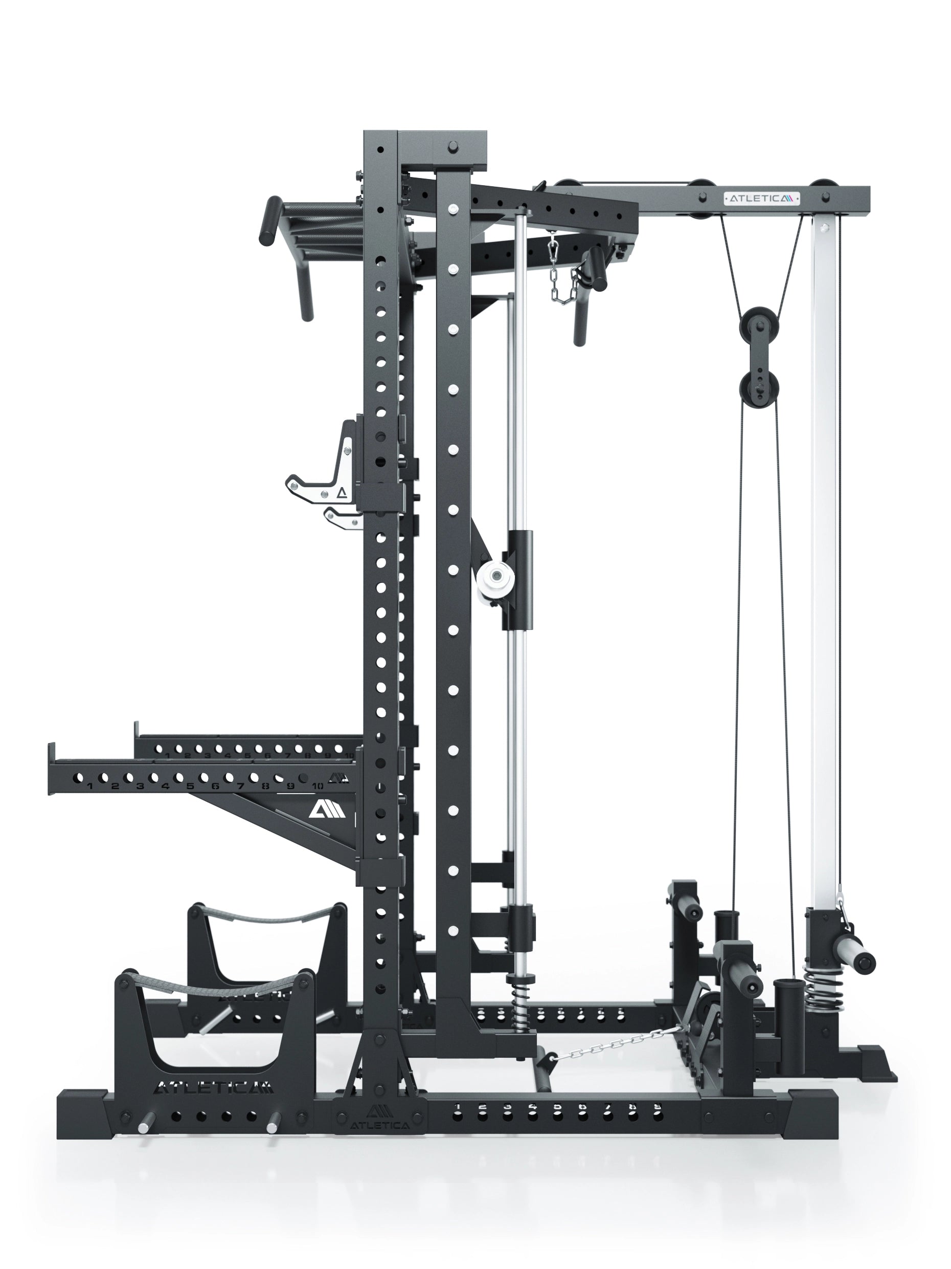 ATLETICA R7 Squat Rack mit Latzug und Multipresse Nemesis 70x70 Uprights R7 Serie 