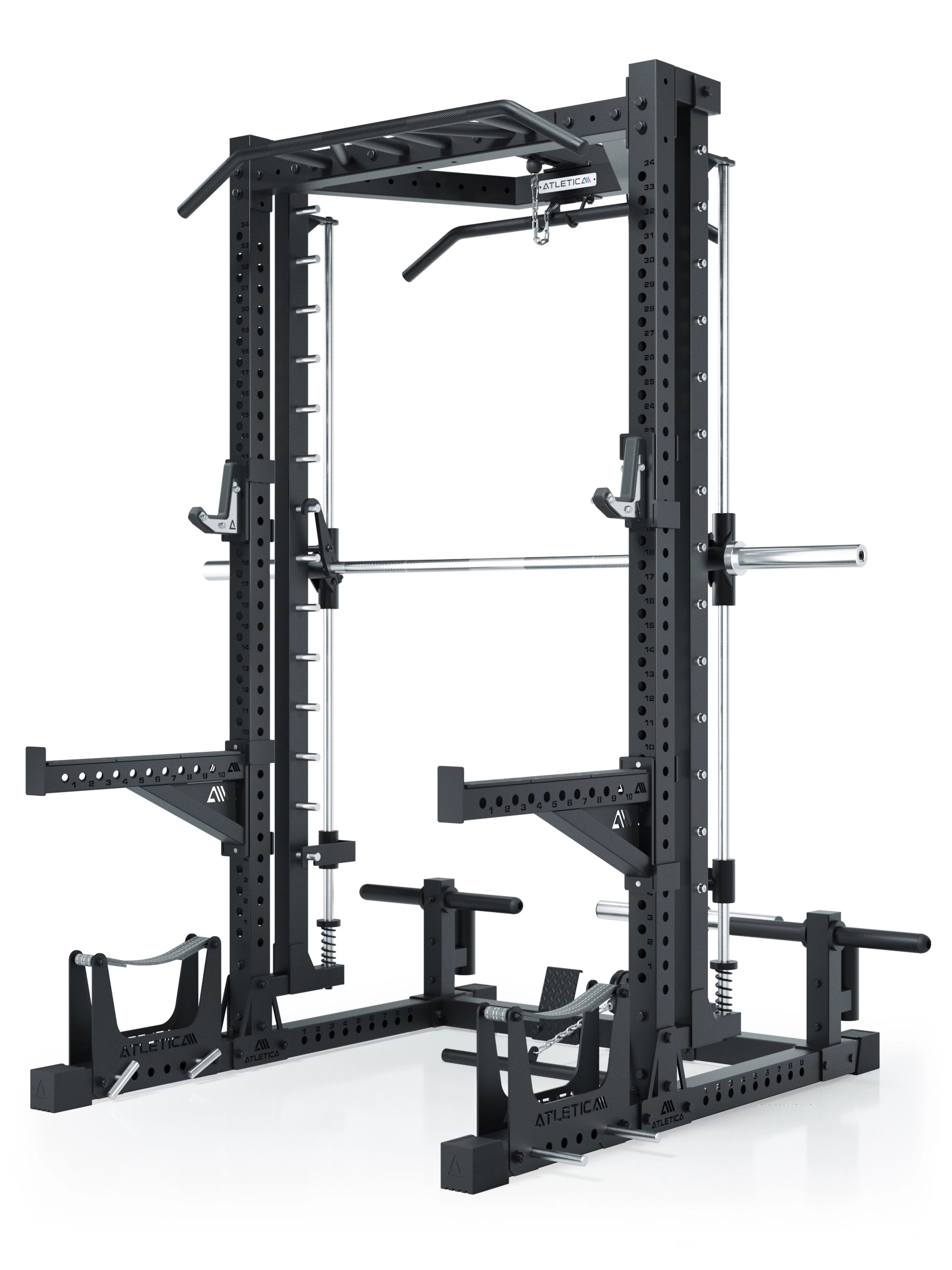 ATLETICA R7 Squat Rack mit Latzug und Multipresse Nemesis 70x70 Uprights R7 Serie 