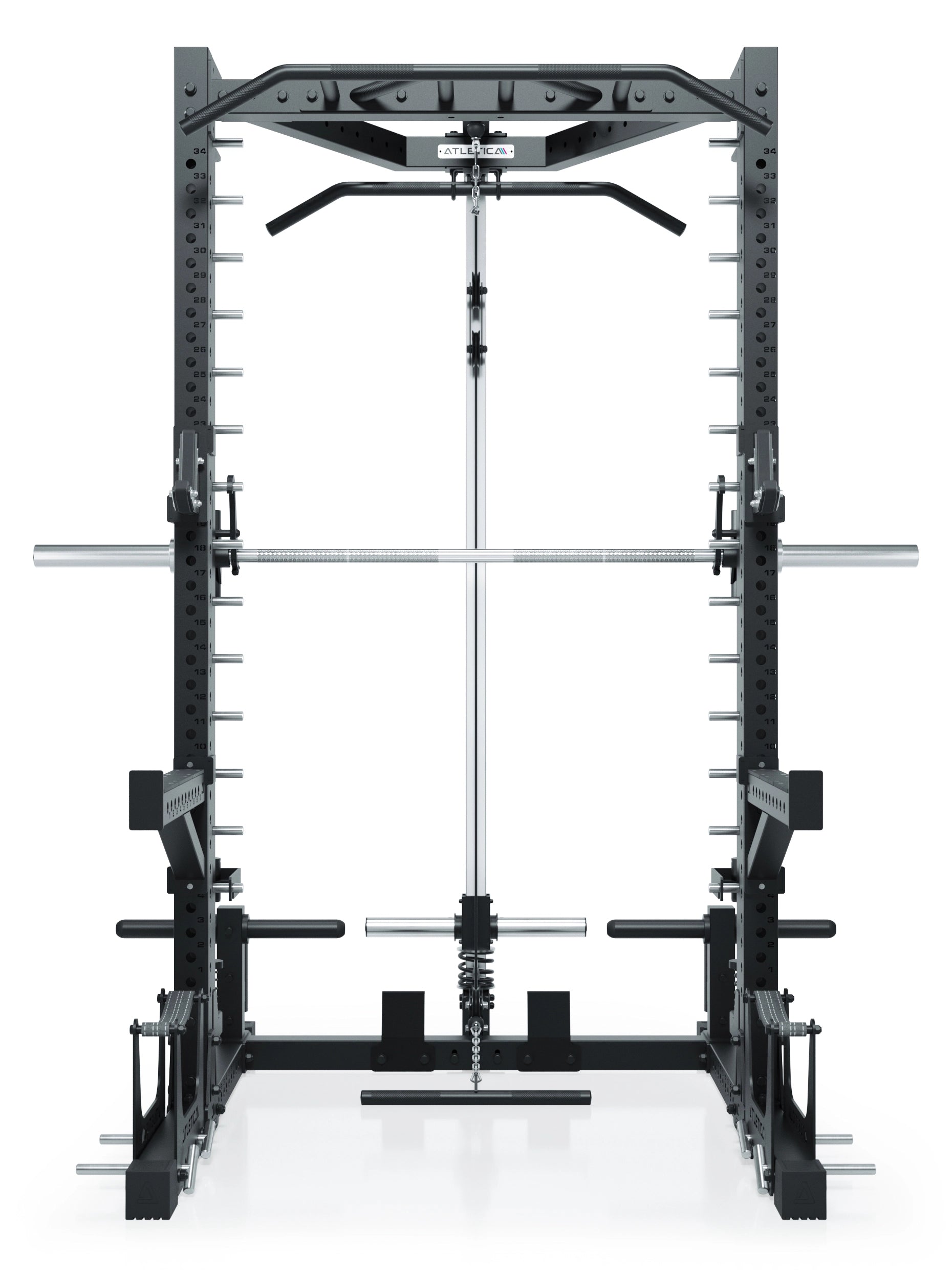 ATLETICA R7 Squat Rack mit Latzug und Multipresse Nemesis 70x70 Uprights R7 Serie 