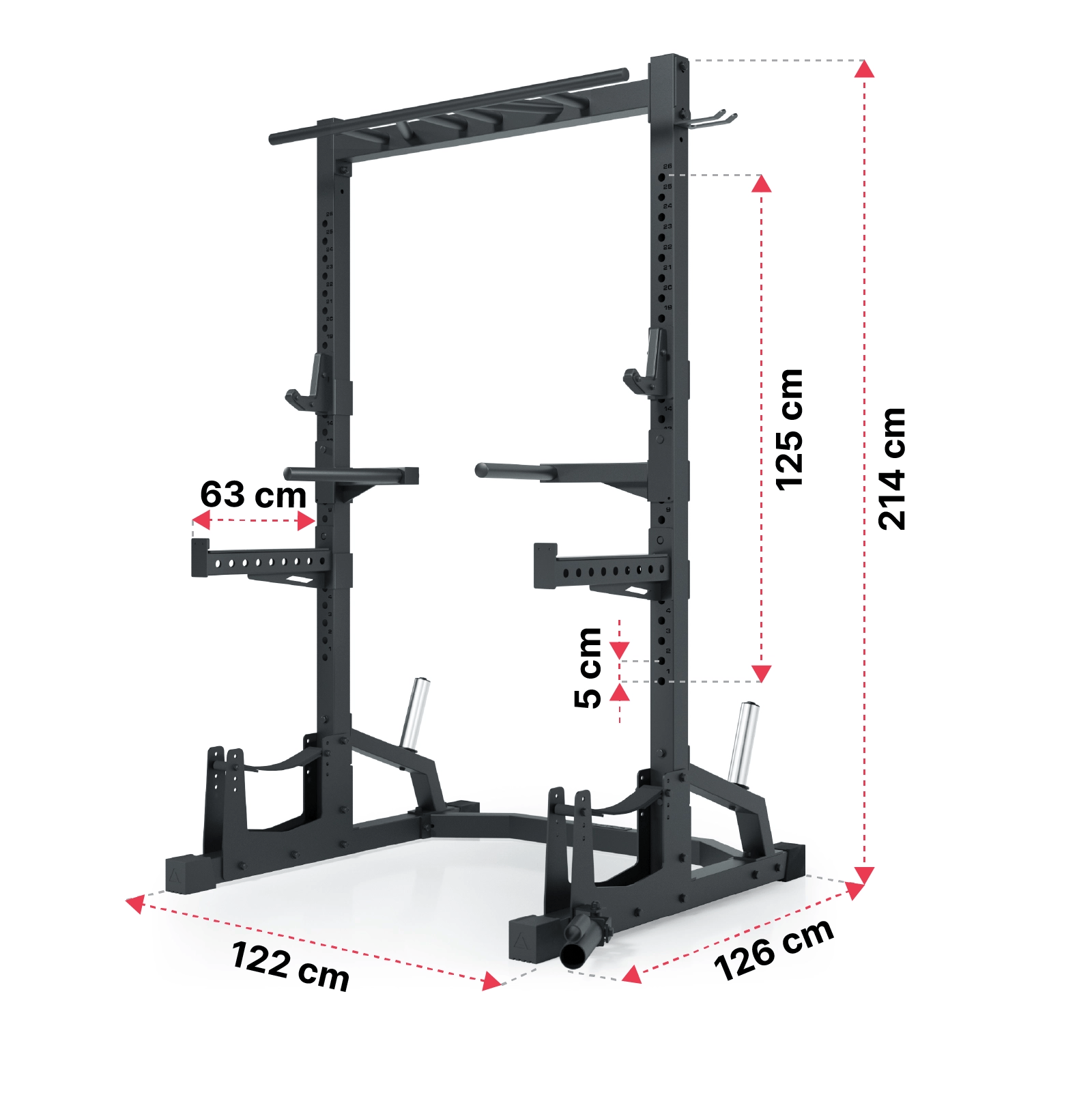 R7 Half Rack: Dimensionen