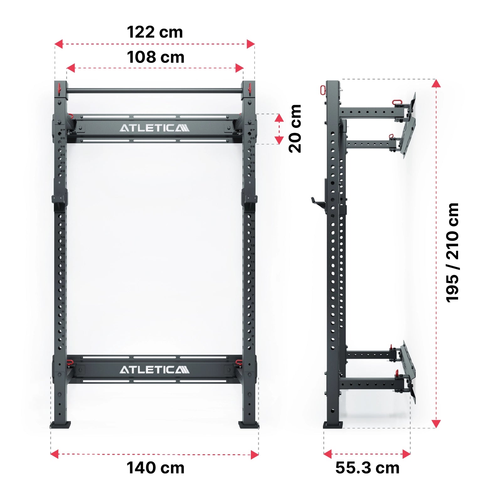 R7 Wall Rack: Dimensionen
