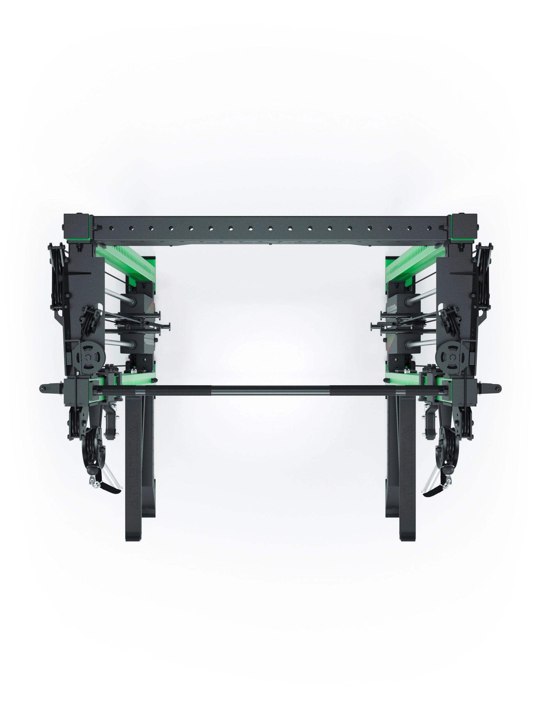 Power Rack R8-Bradley Kabelzug Station: Power Rack mit Seilzug und 2x90kg seitlichen Gewichtsblocks | Modular ausbaubar mit Multipresse und Jammer Arms | 