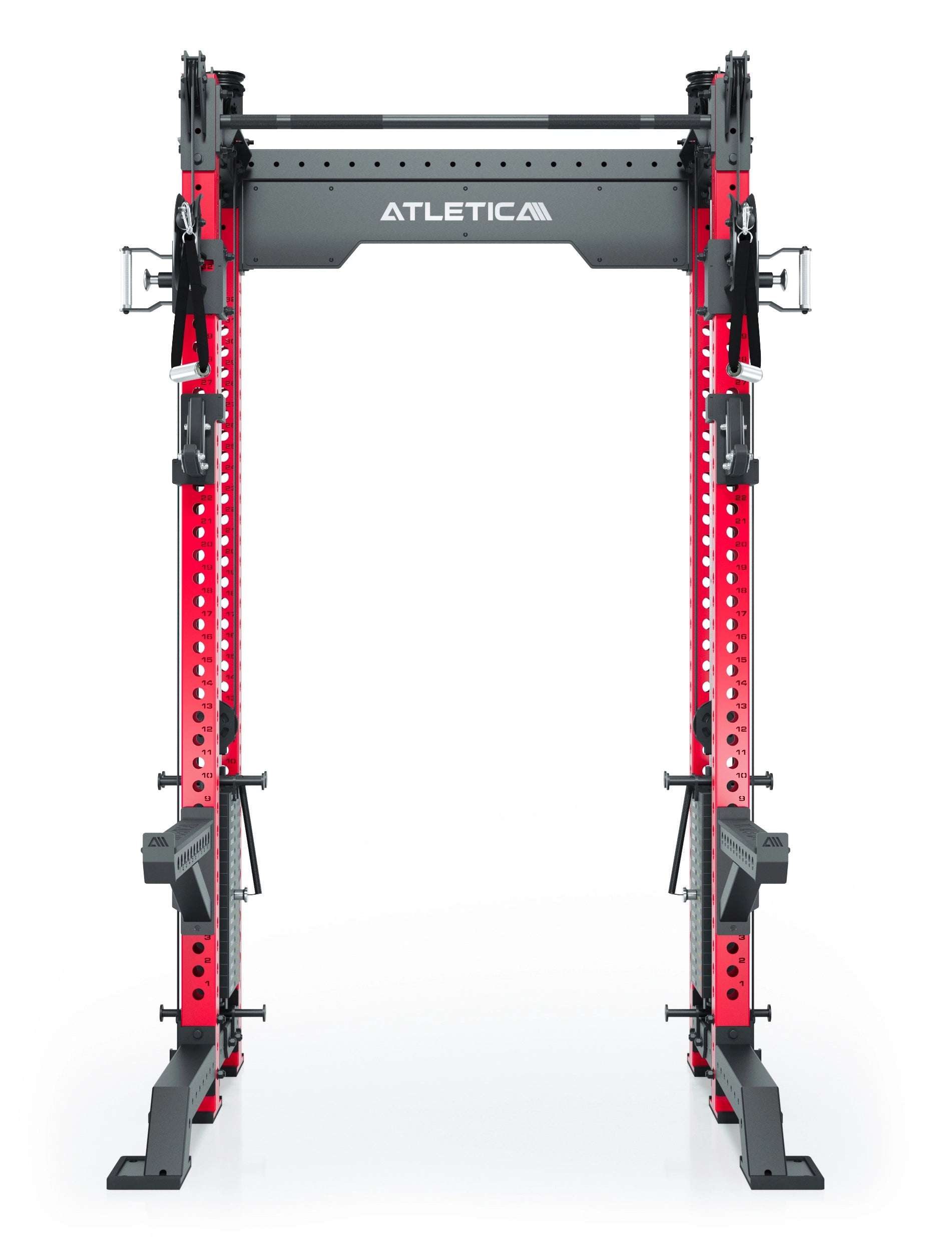 Power Rack R8-Bradley Kabelzug Station: Power Rack mit Seilzug und 2x90kg seitlichen Gewichtsblocks | Modular ausbaubar mit Multipresse und Jammer Arms | 