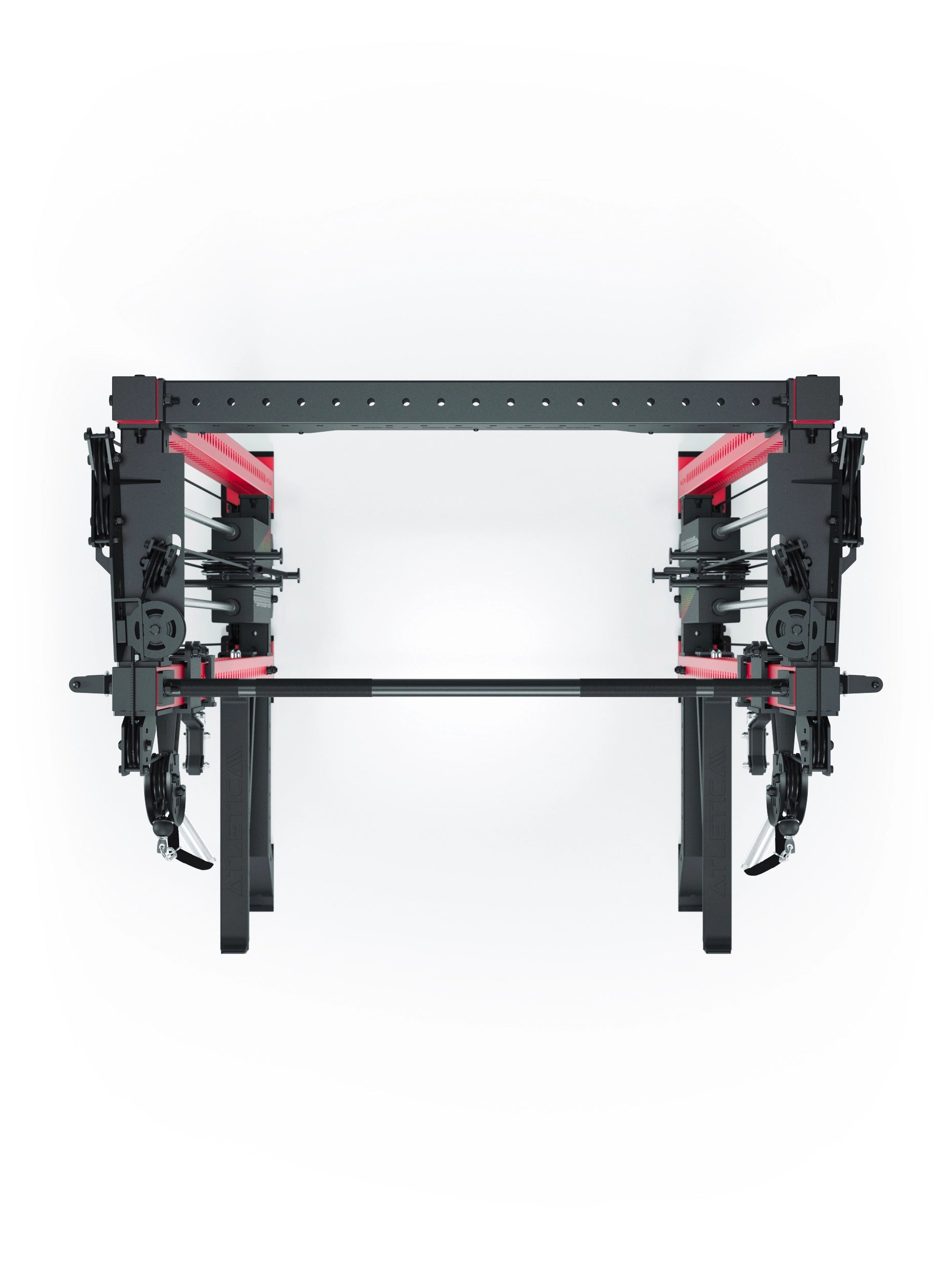 Power Rack R8-Bradley Kabelzug Station: Power Rack mit Seilzug und 2x90kg seitlichen Gewichtsblocks | Modular ausbaubar mit Multipresse und Jammer Arms | 