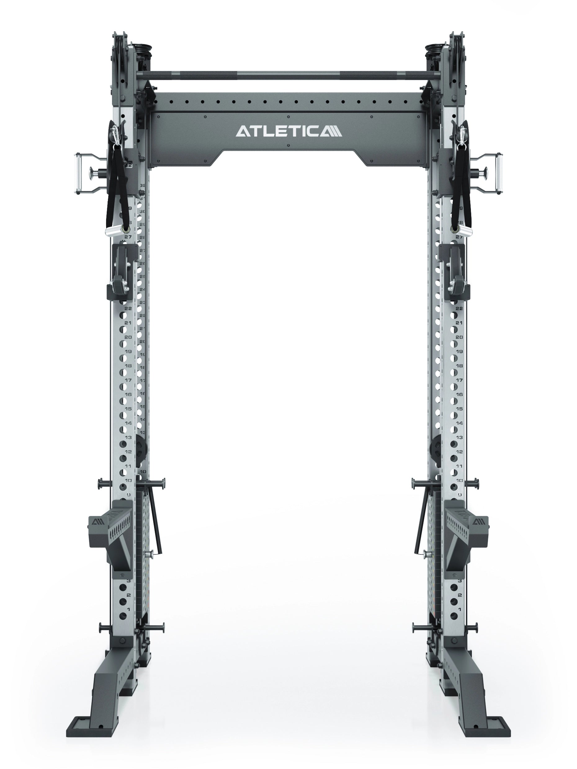 Power Rack R8-Bradley Kabelzug Station: Power Rack mit Seilzug und 2x90kg seitlichen Gewichtsblocks | Modular ausbaubar mit Multipresse und Jammer Arms | 