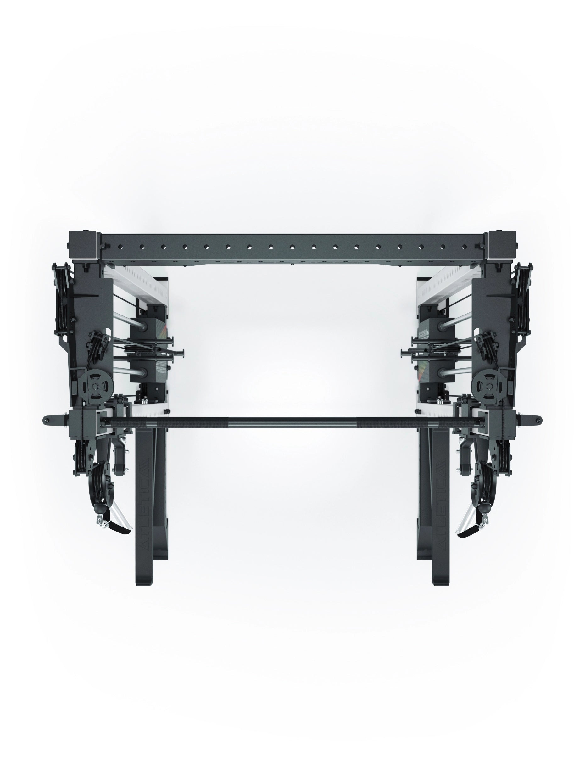 Power Rack R8-Bradley Kabelzug Station: Power Rack mit Seilzug und 2x90kg seitlichen Gewichtsblocks | Modular ausbaubar mit Multipresse und Jammer Arms | 