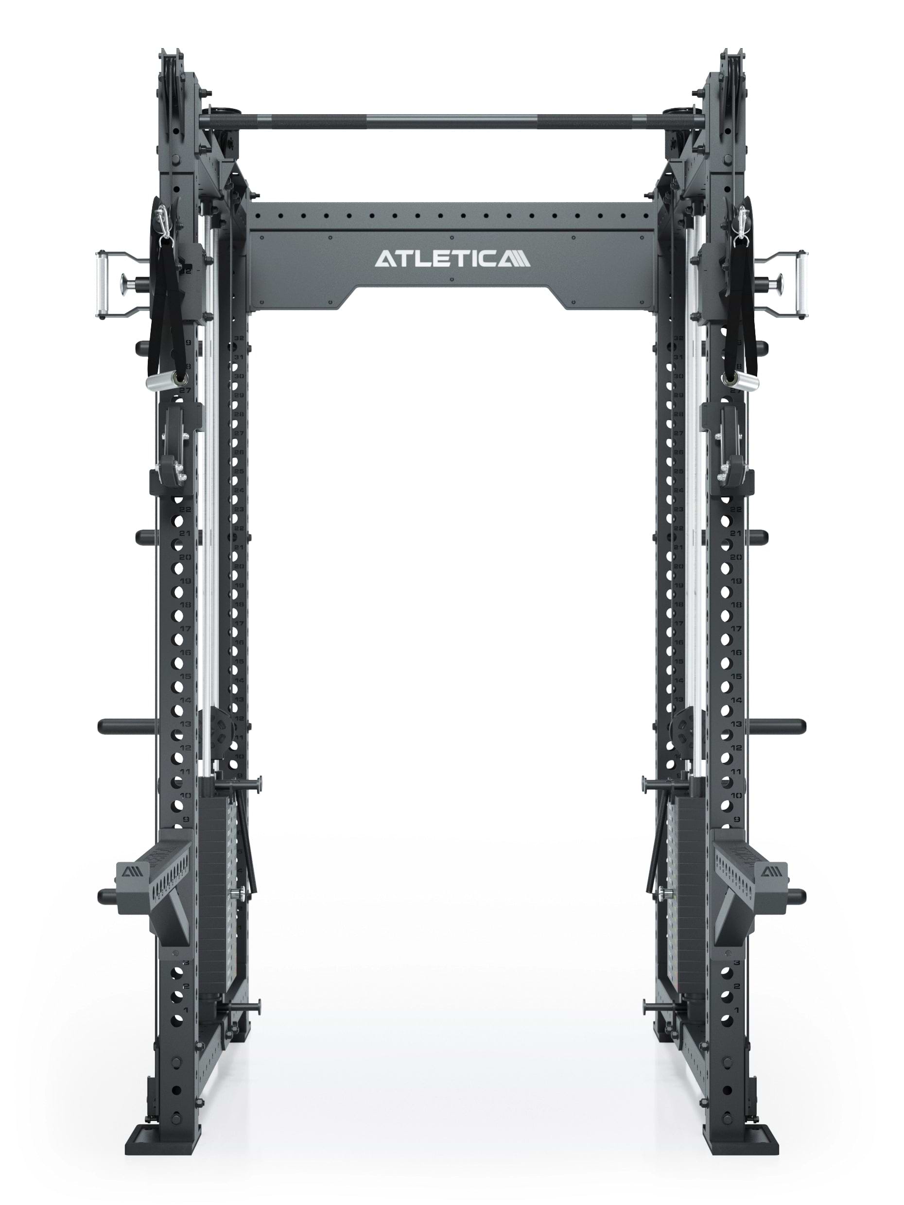 Dualer Kabelzug mit 2x95kg seitlichen Gewichtsblöcken | Sehr stabil | Modular ausbaubar mit Anbauteilen wie Smith Machine und Jammer Arms I Schwarz