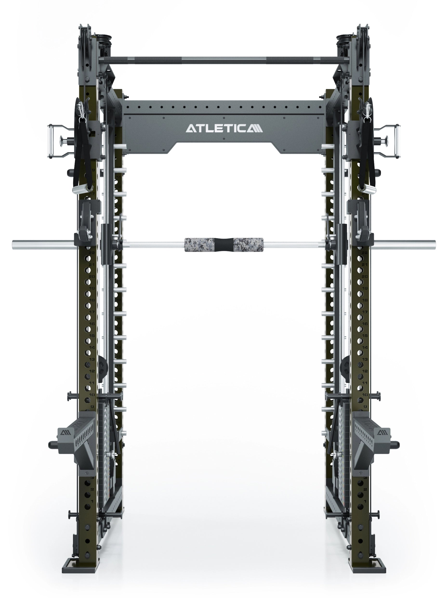 Power Racks: R8 R8 Bradley | Power Rack mit 2x90kg seitlichen Gewichtsblocks, Smith Machine und dualem Kabelzug, 