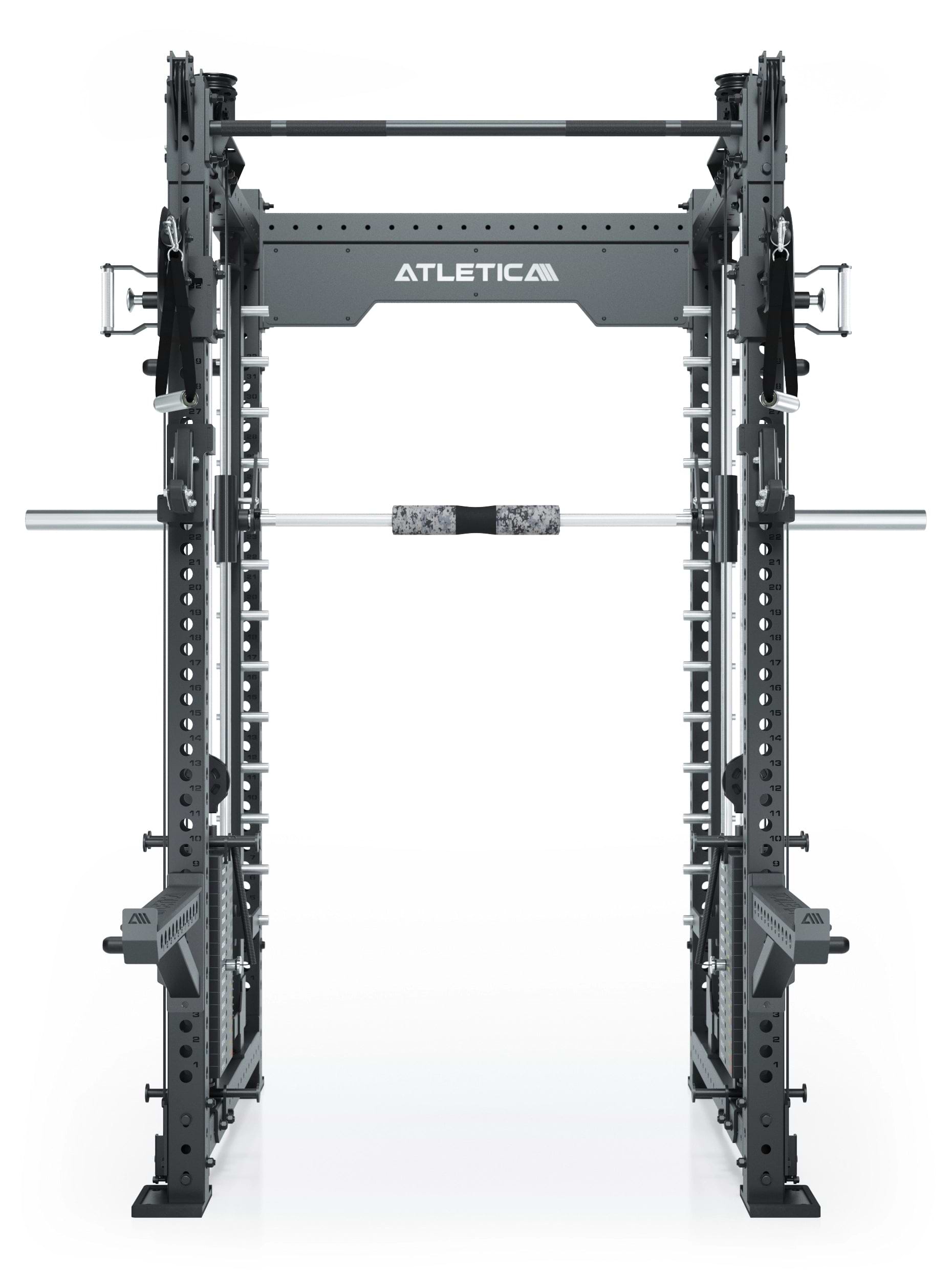 Dualer Kabelzug mit 2x95kg seitlichen Gewichtsblöcken | Sehr stabil | Modular ausbaubar mit Anbauteilen wie Smith Machine und Jammer Arms I Schwarz